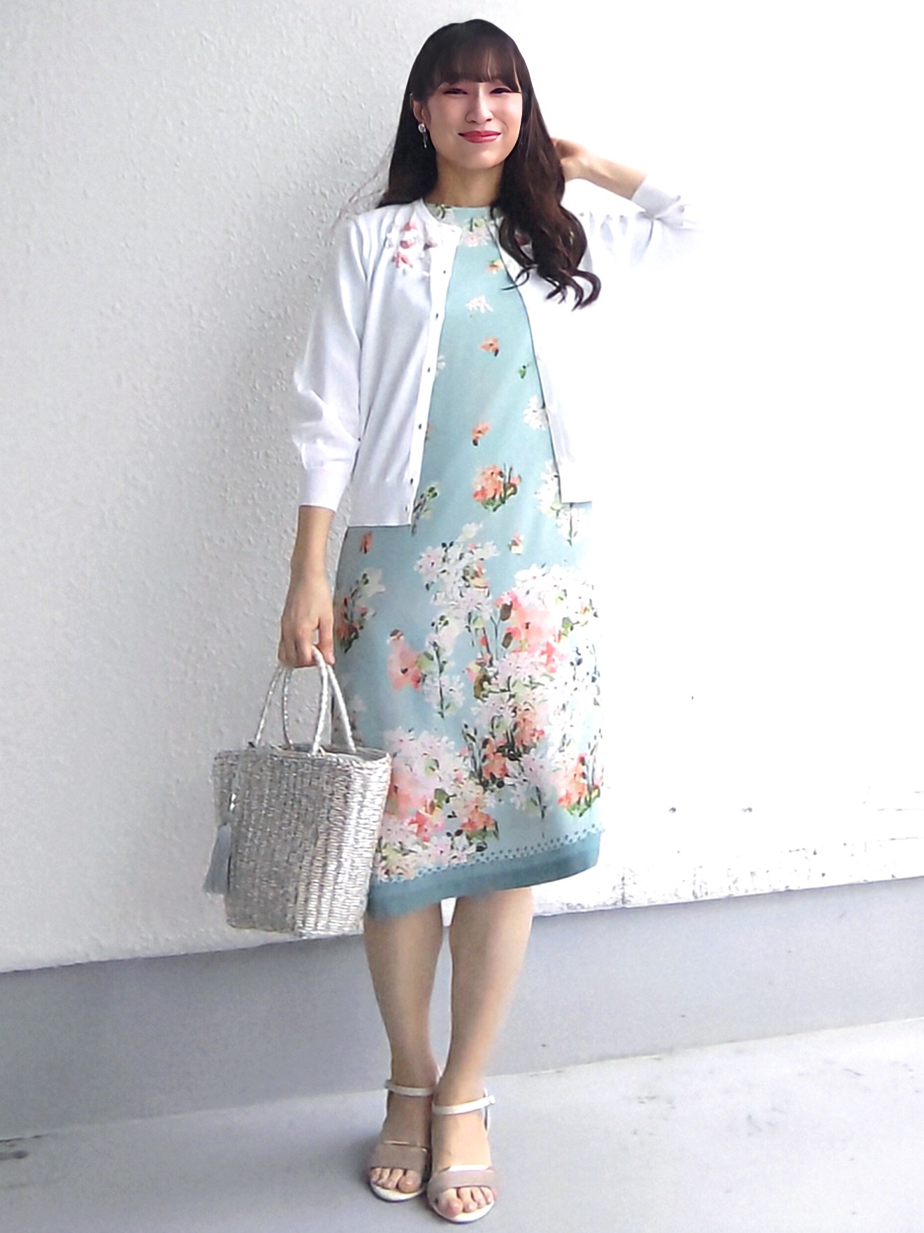 keinaさんの「SunaUna｜【SS～Lサイズ展開／スパンコール・ビジュー・刺繍】クラフトカーディガン」を使ったコーディネート