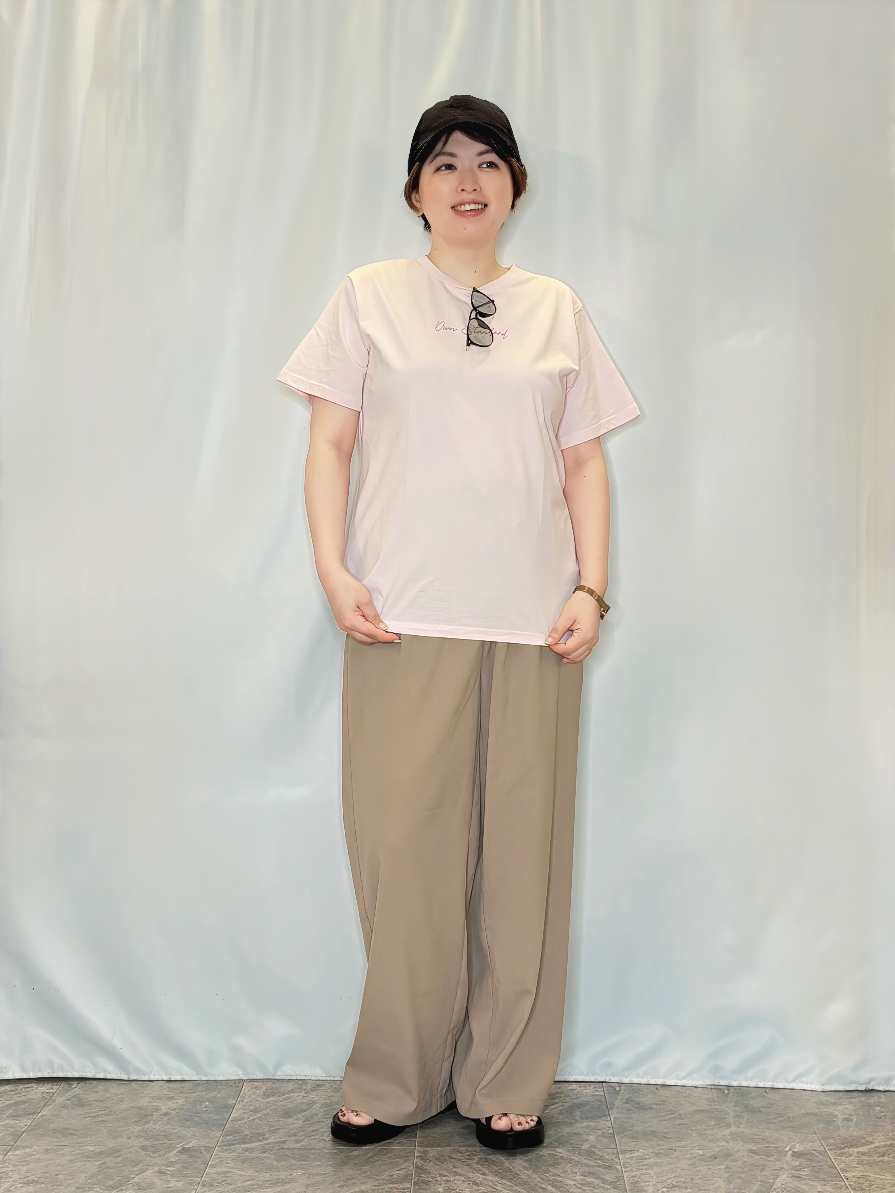 たみさんの「SHOO･LA･RUE｜【綿100%/ひんやり/S-LL】選べる3柄 大人のプリントTシャツ」を使ったコーディネート