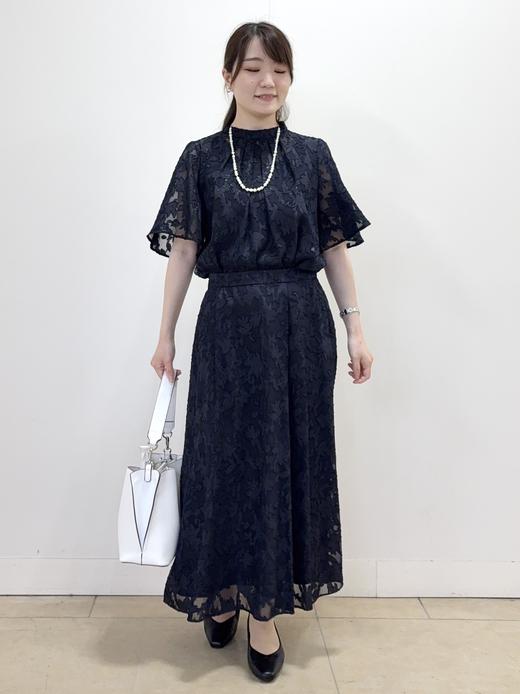 mikiさんの「Reflect｜【選べる2柄／セットアップ可】プチスタンドカラーブラウス」を使ったコーディネート