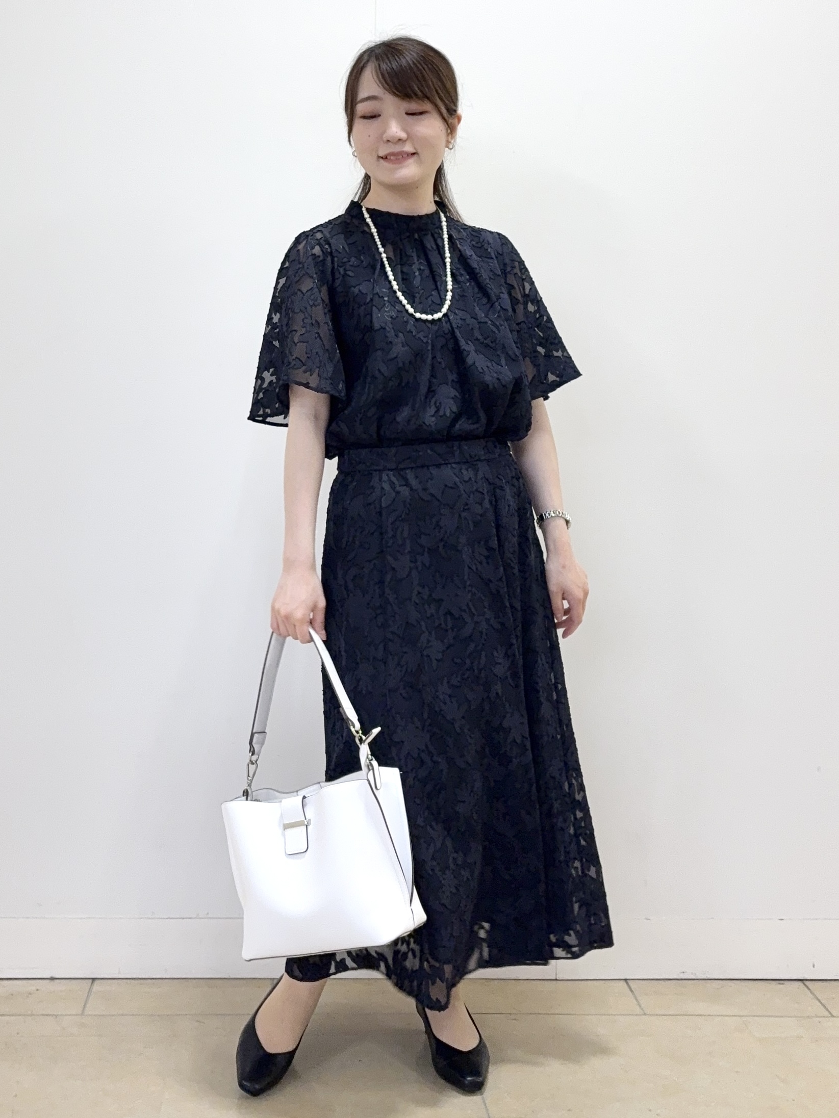 mikiさんの「Reflect｜【選べる2柄／セットアップ可】プチスタンドカラーブラウス」を使ったコーディネート