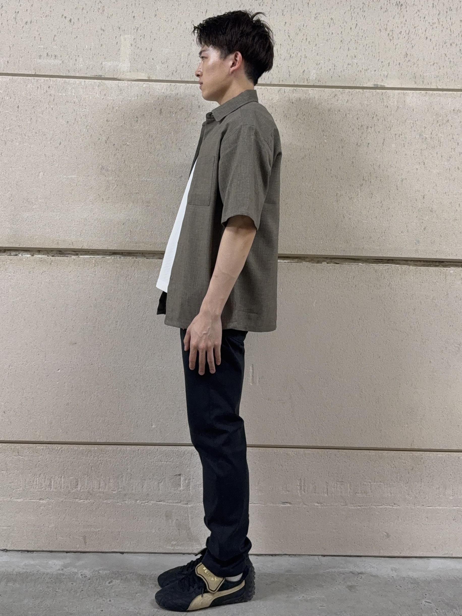 カシマさんの「THE SHOP TK｜【LINO FINE】 リネンライク半袖シャツ UVカット／イージーケア／吸水速乾／洗濯機OK／セッ」を使ったコーディネート