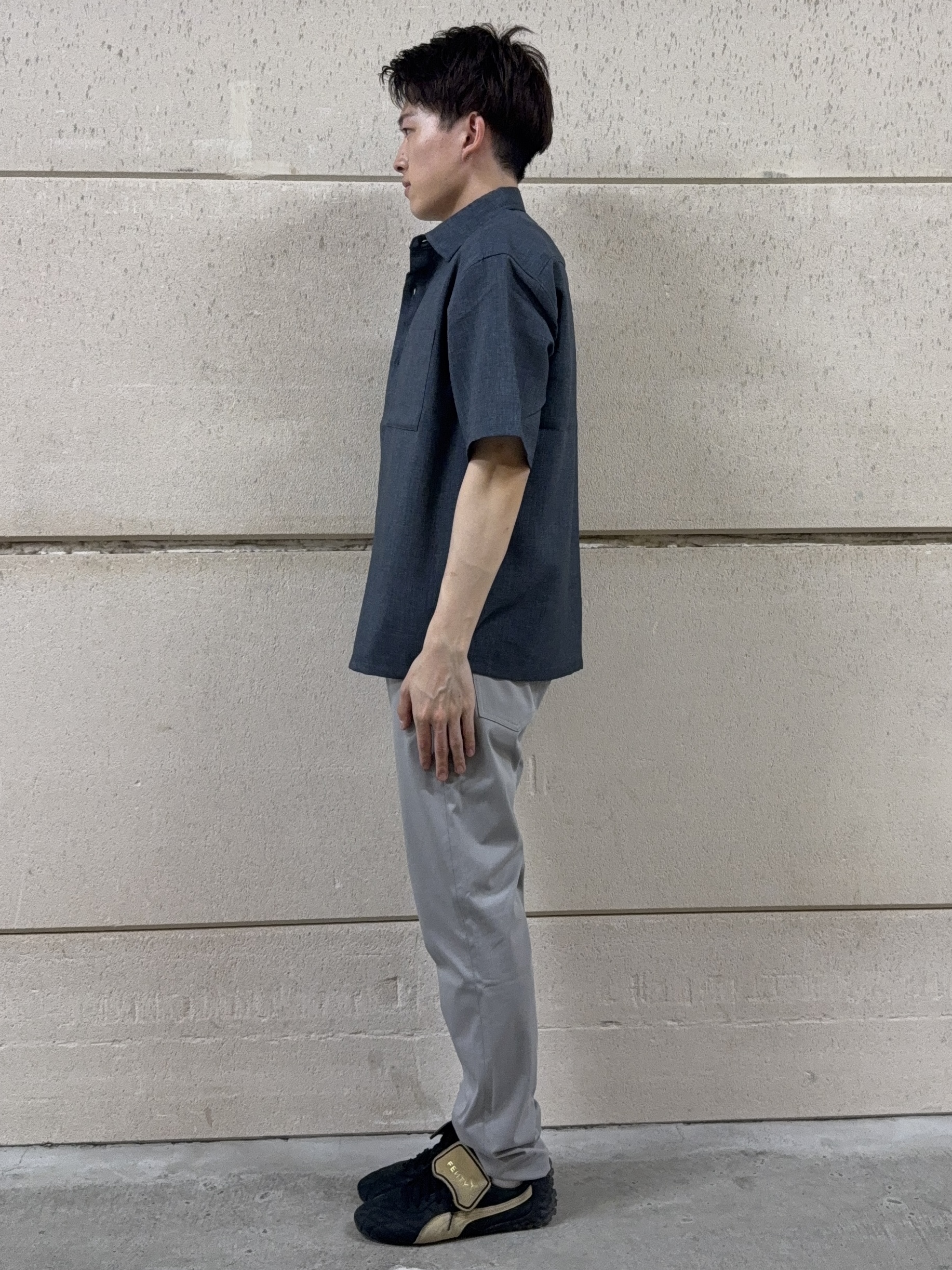 カシマさんの「THE SHOP TK｜【LINO FINE】 リネンライク半袖シャツ UVカット／イージーケア／吸水速乾／洗濯機OK／セッ」を使ったコーディネート