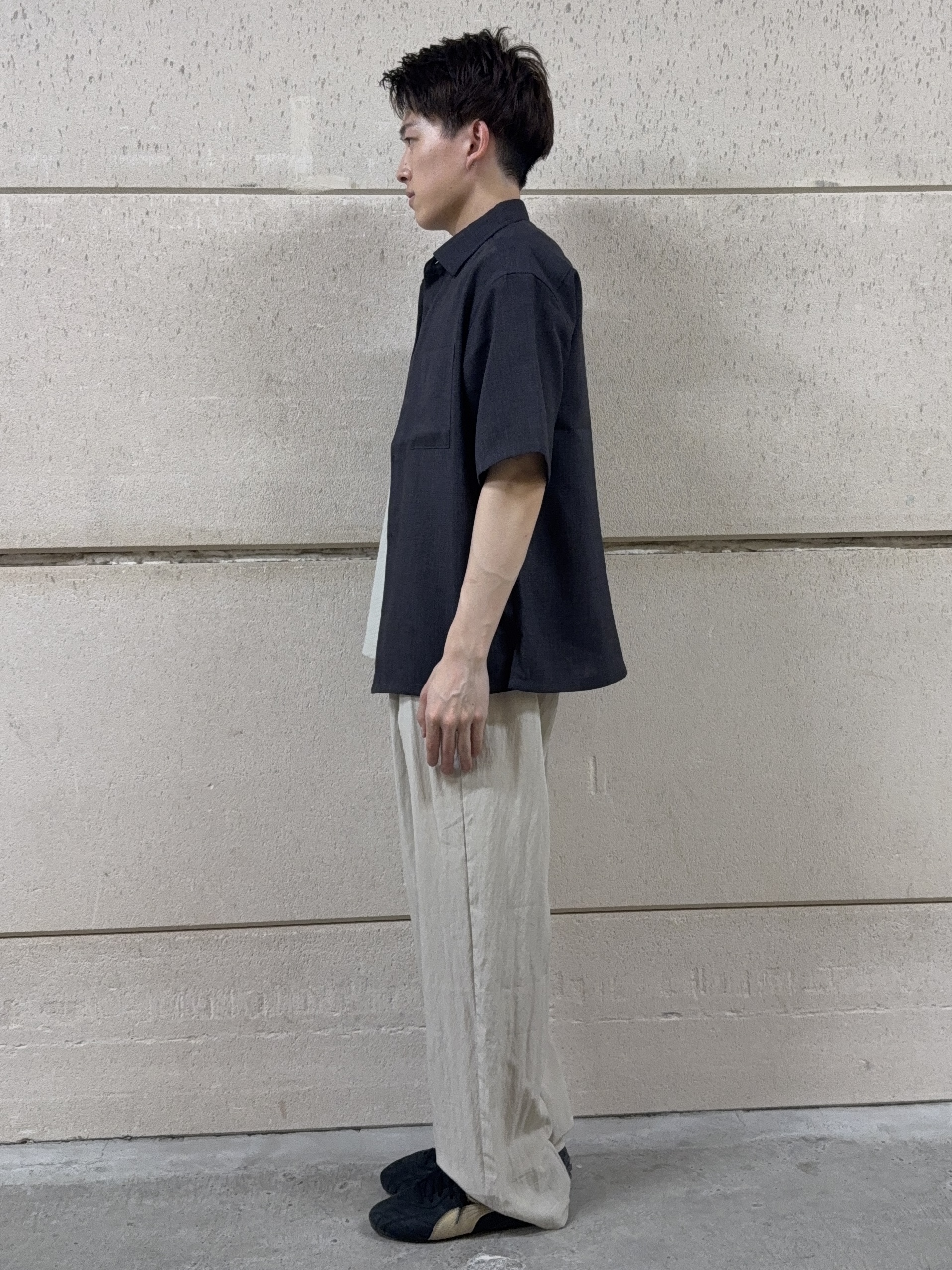 カシマさんの「THE SHOP TK｜【LINO FINE】 リネンライク半袖シャツ UVカット／イージーケア／吸水速乾／洗濯機OK／セッ」を使ったコーディネート