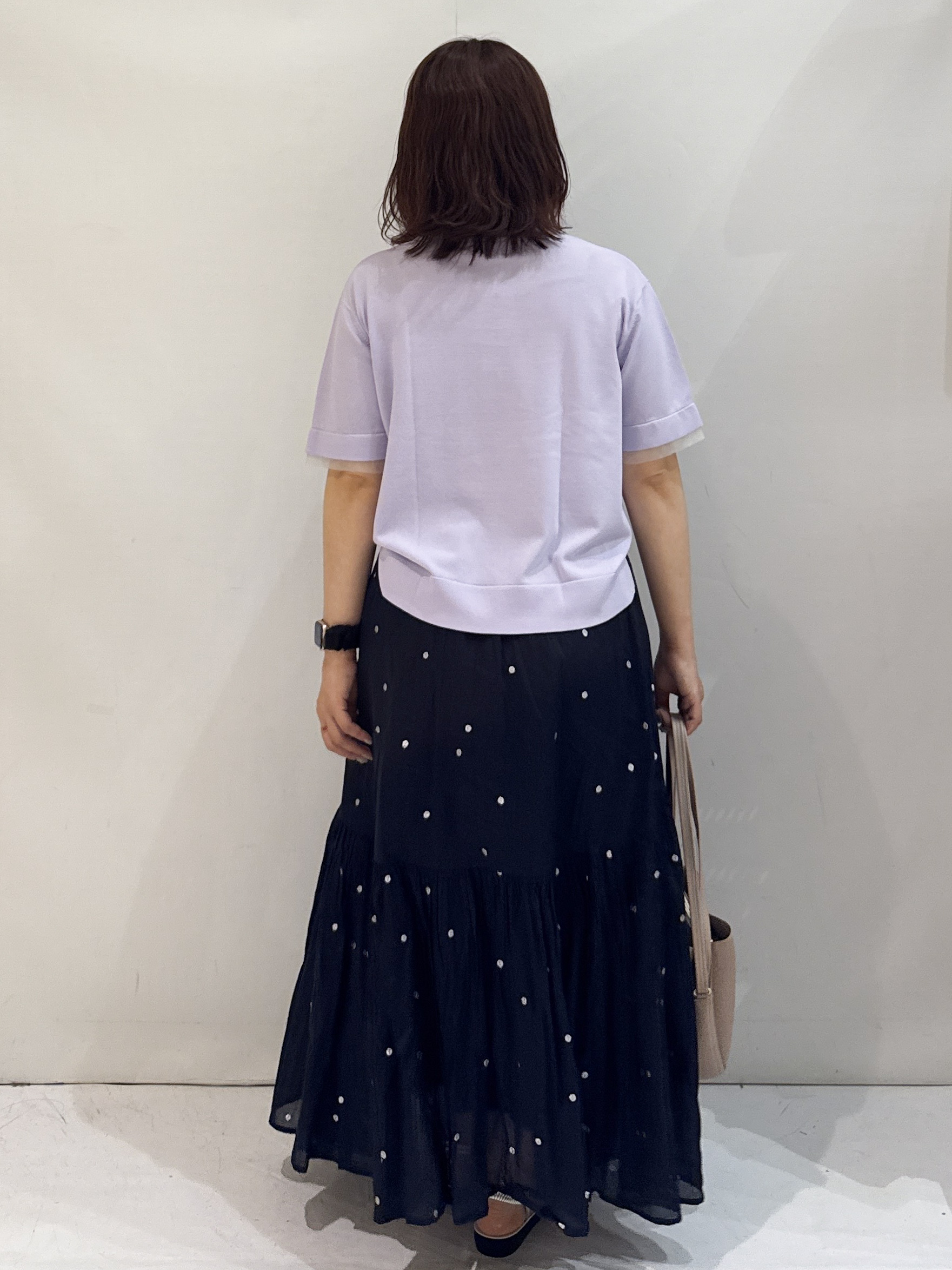 nakkoさんの「OPAQUE.CLIP｜【UV／接触冷感／抗ピル】シアー＆レイヤード風さらりニット《洗濯機OK》」を使ったコーディネート