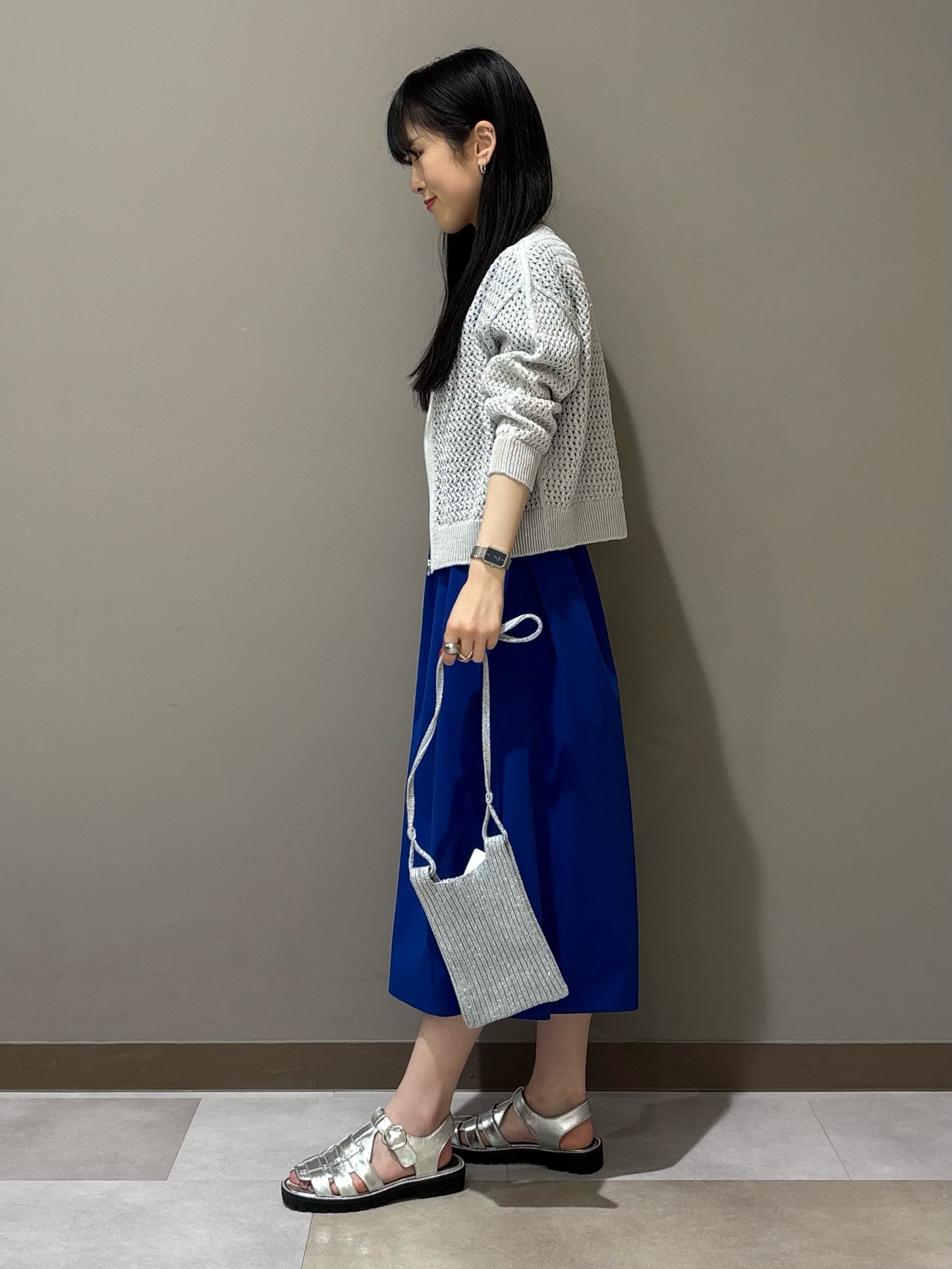 KEIKOさんの「INDIVI｜【洗える／コットン】メッシュジップニットカーディガン」を使ったコーディネート