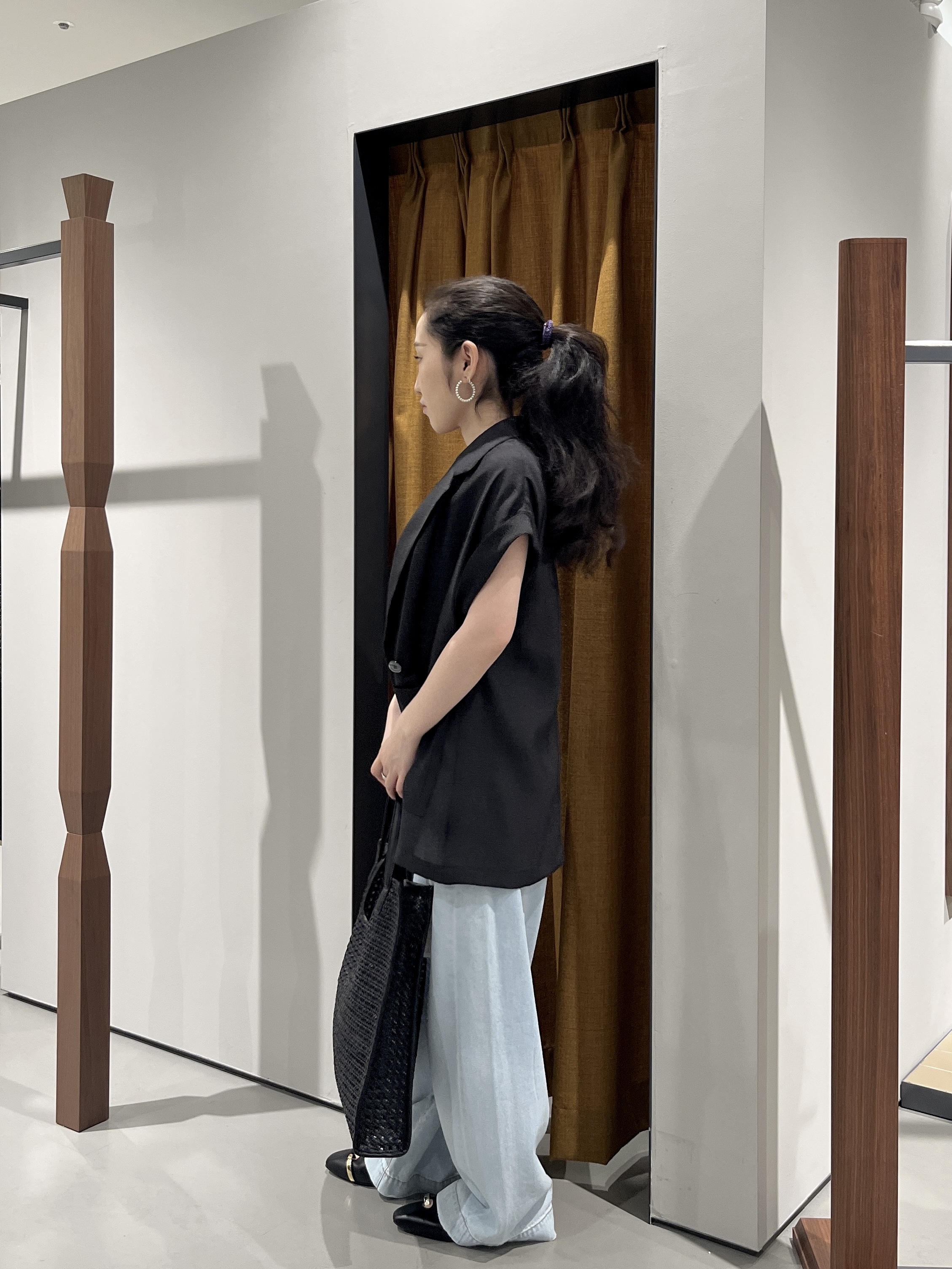 Uminoさんの「INDIVI｜ワッシャーシアーダブルジャケット」を使ったコーディネート
