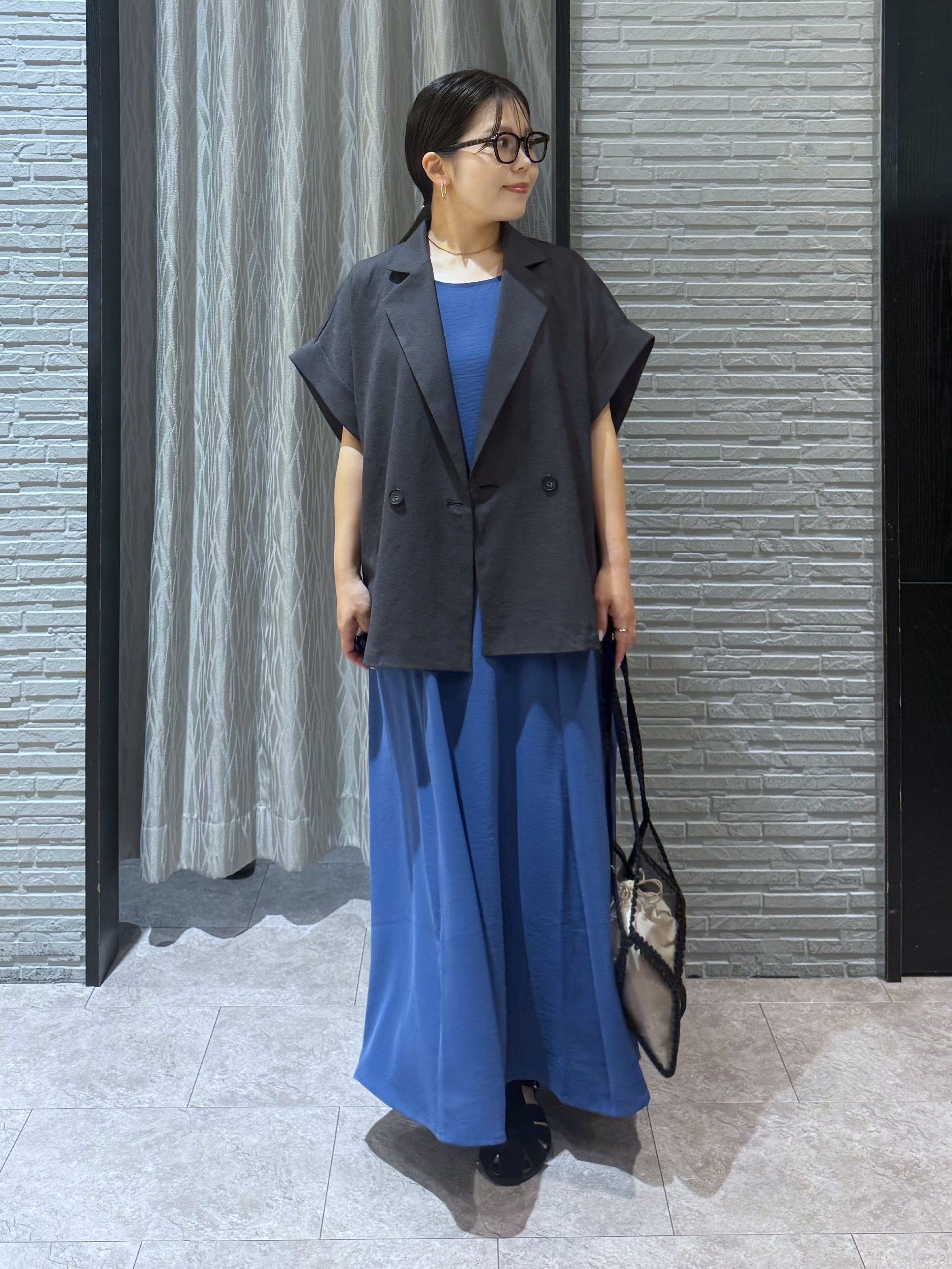 chさんの「THE SHOP TK｜【夏の通勤スタイルに】涼やかな着心地 麻調ダブルブレストジャケット」を使ったコーディネート