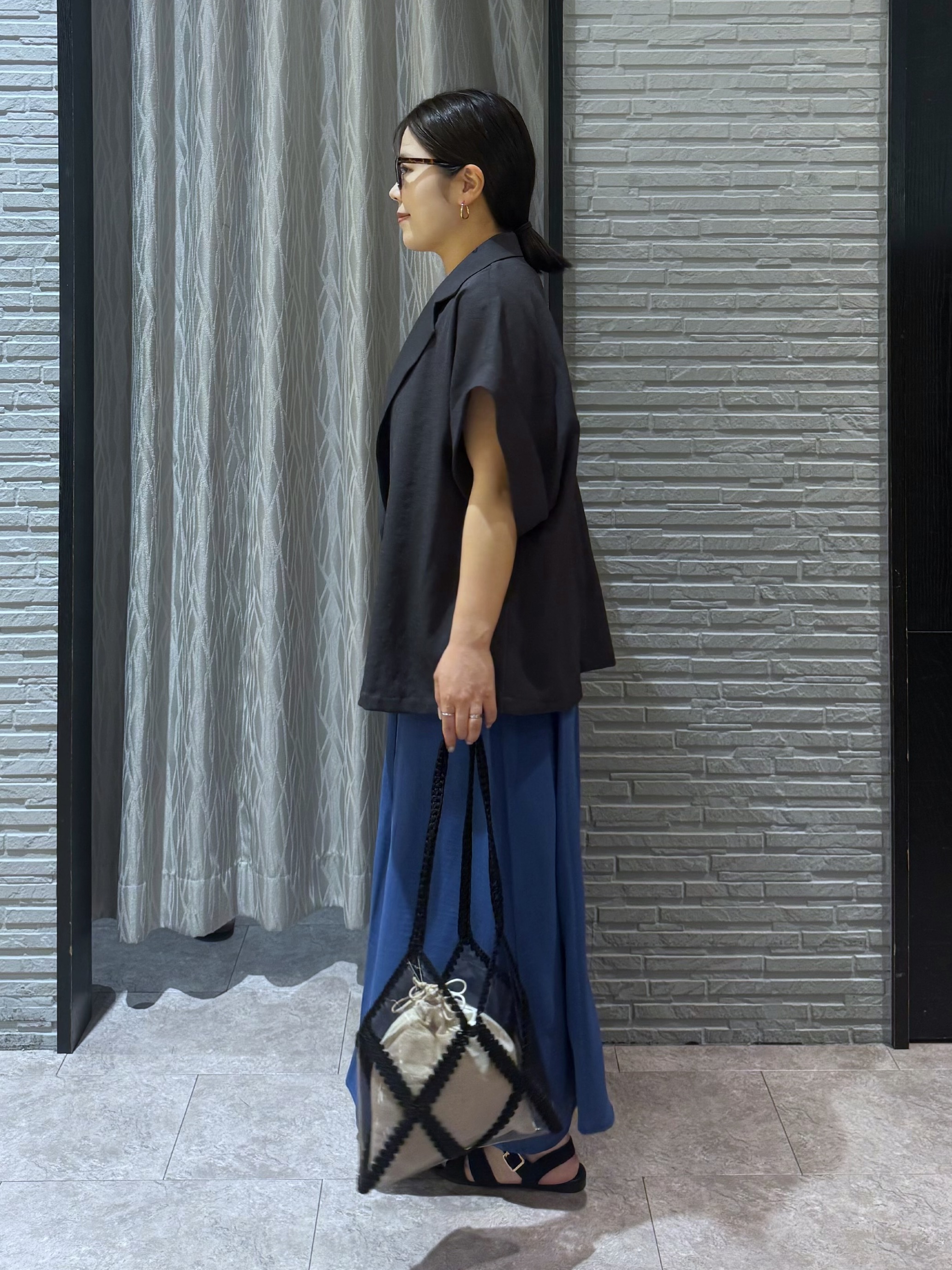 chさんの「THE SHOP TK｜【夏の通勤スタイルに】涼やかな着心地 麻調ダブルブレストジャケット」を使ったコーディネート