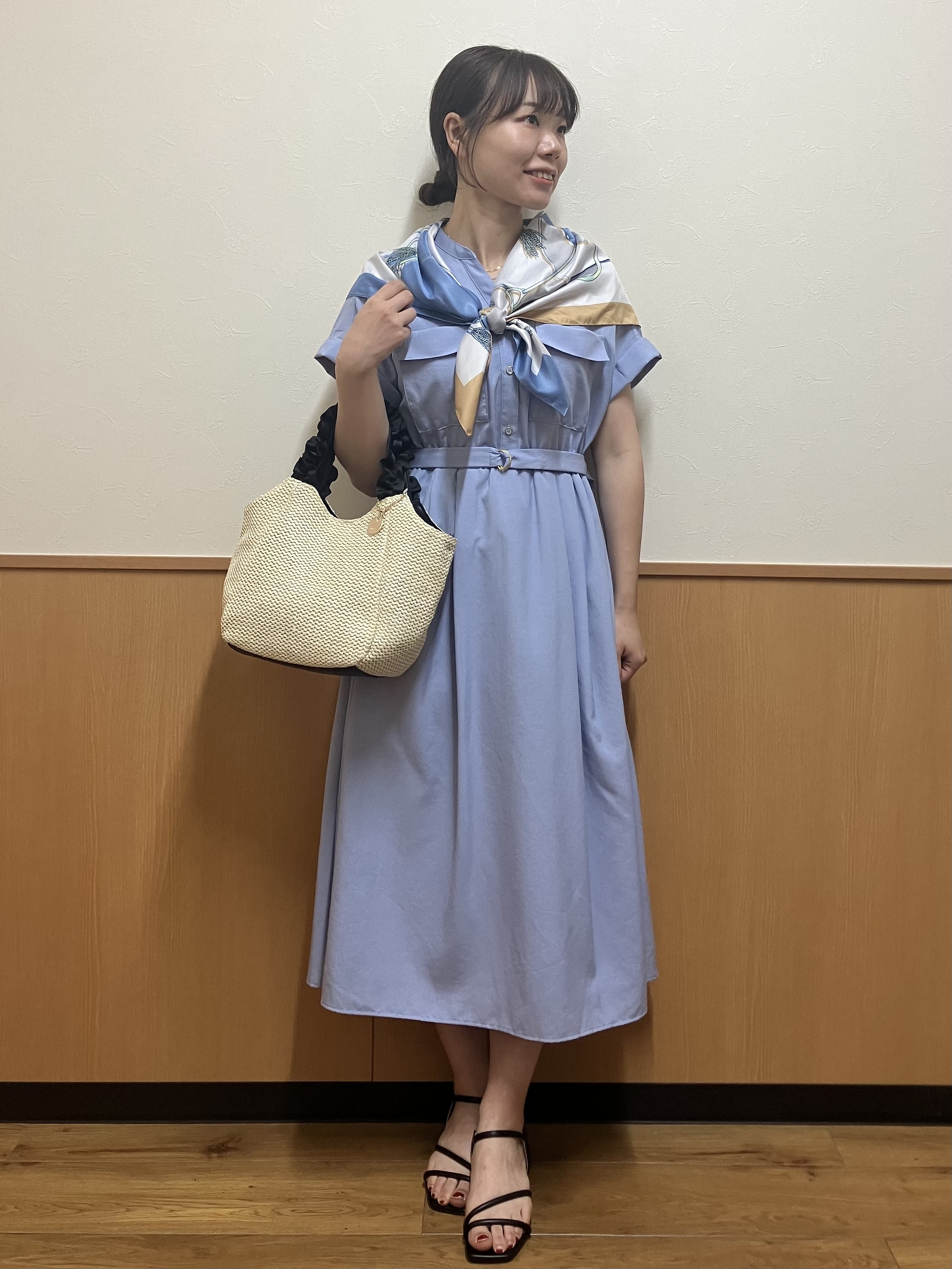 MAYUKIさんの「index｜ダブルポケットスキッパーワンピース【防シワ／洗濯機OK】《XS～3L／6col》」を使ったコーディネート