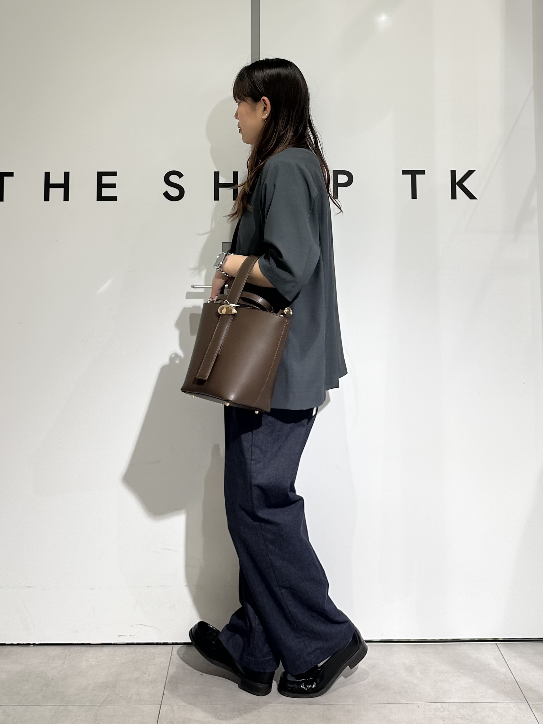 cottonさんの「THE SHOP TK｜【セットアップ可】麻調ダブルブレスト 6分袖ジャケット」を使ったコーディネート