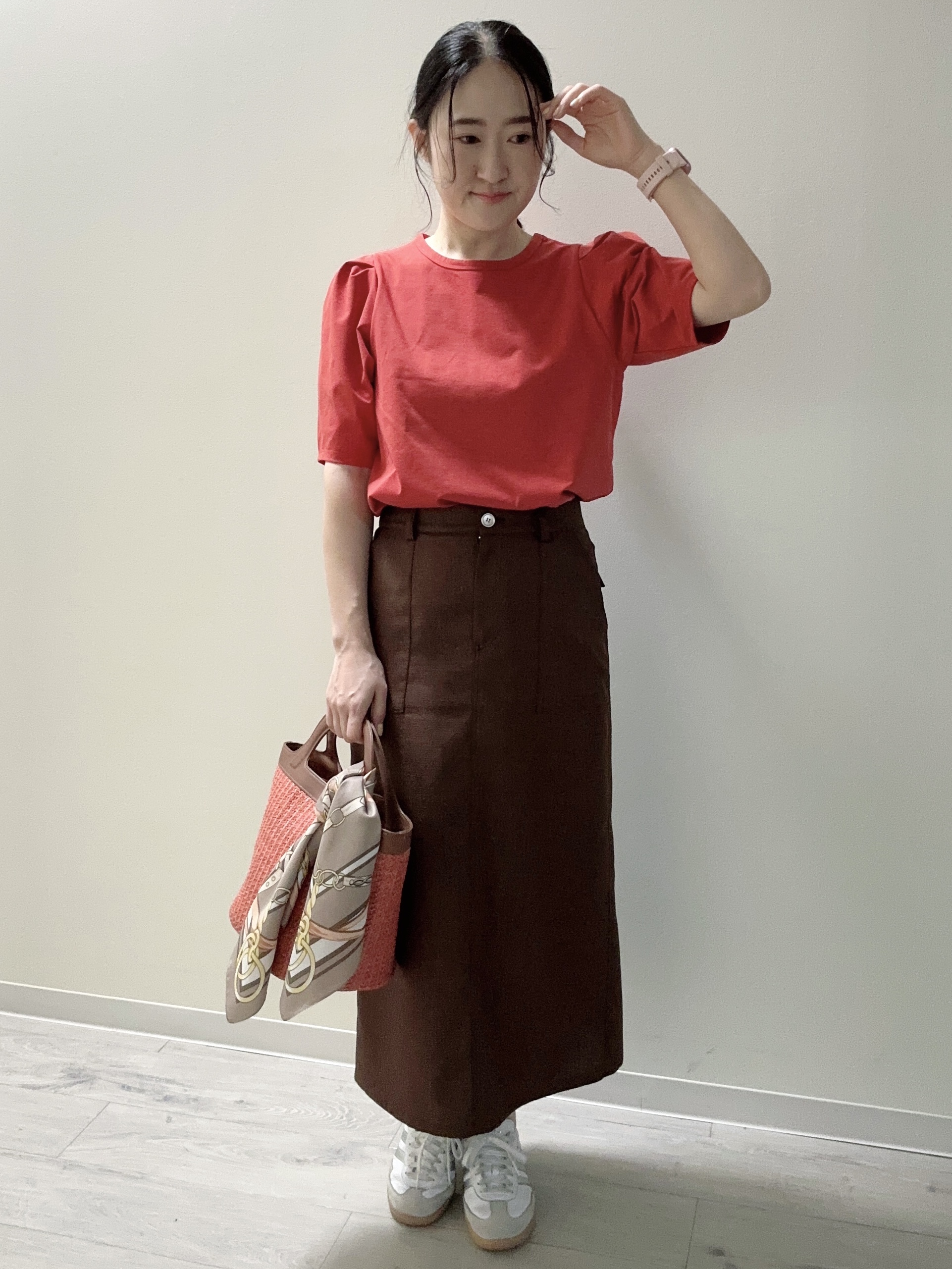 末廣美智子さんの「Reflect｜【UVカット／接触冷感／吸水速乾】デザインスリーブプルオーバー」を使ったコーディネート