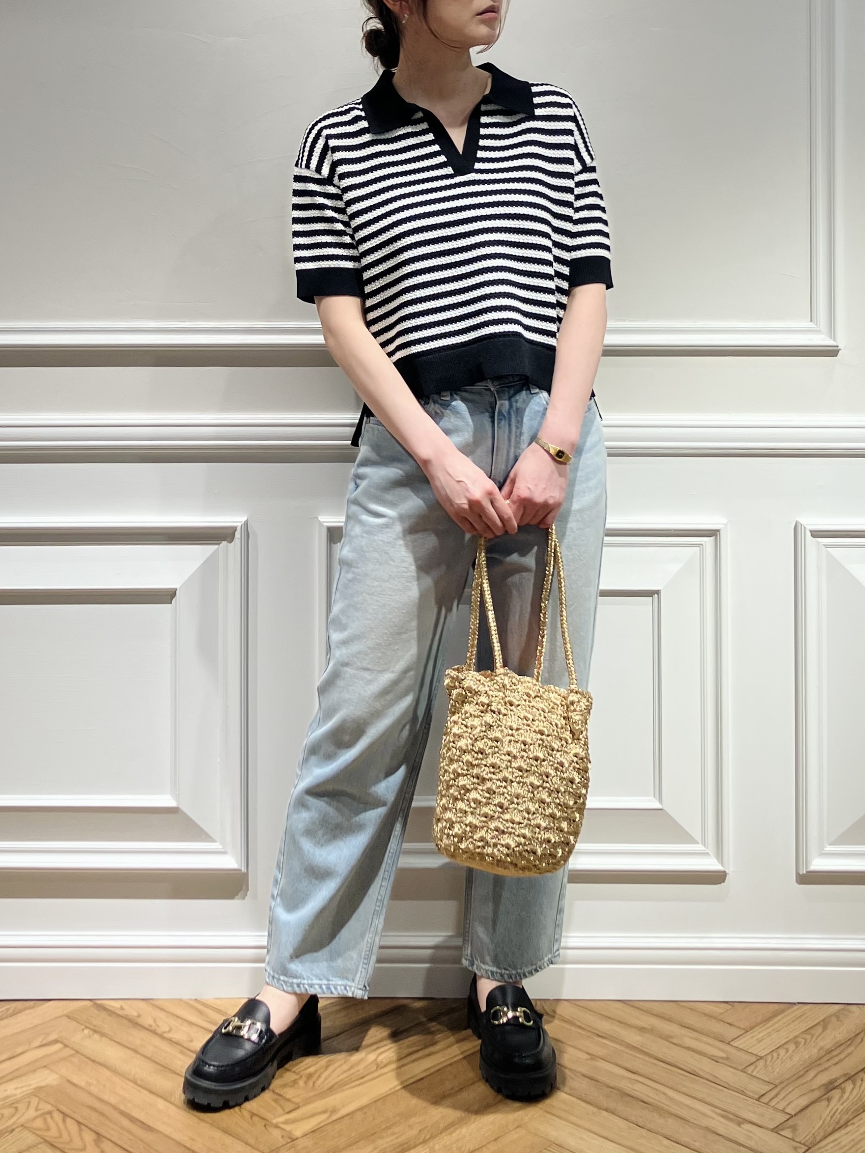 TSUKUIさんの「DRESSTERIOR｜ウォッシャブルスキッパークロップドニット」を使ったコーディネート
