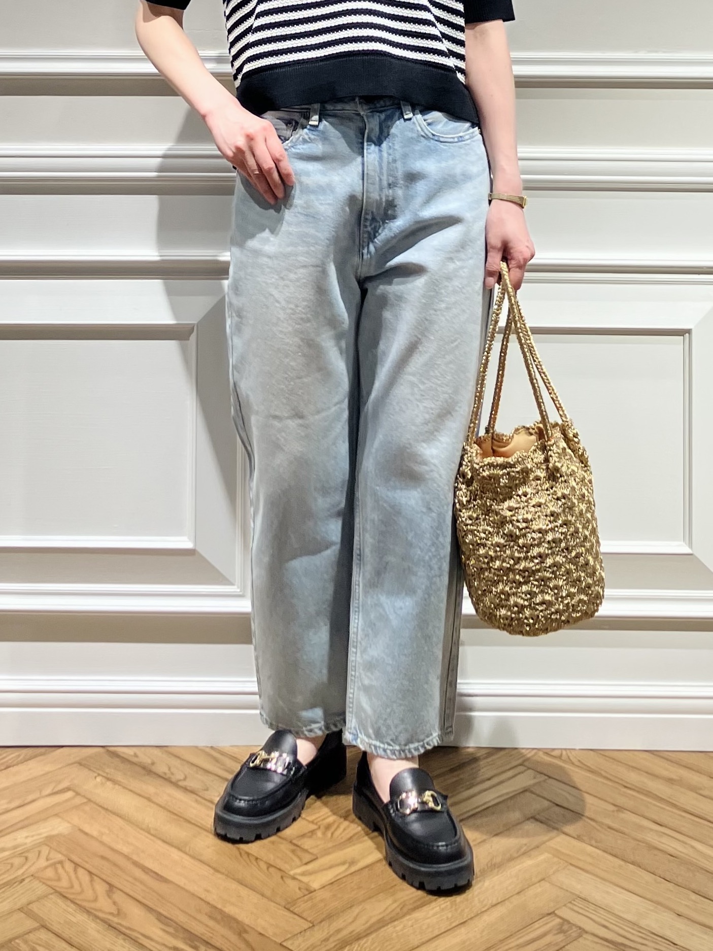 TSUKUIさんの「DRESSTERIOR｜ウォッシャブルスキッパークロップドニット」を使ったコーディネート