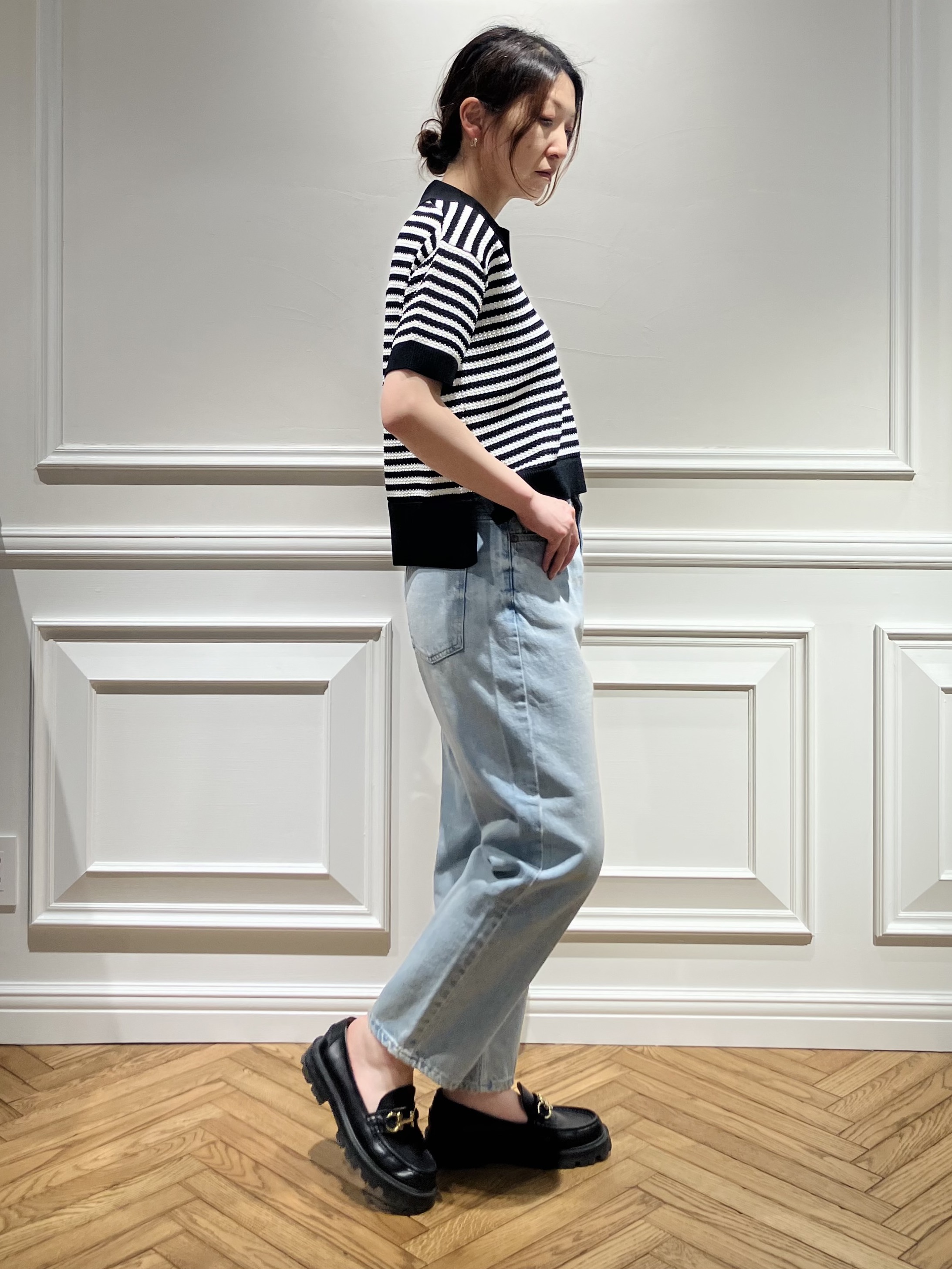 TSUKUIさんの「DRESSTERIOR｜ウォッシャブルスキッパークロップドニット」を使ったコーディネート