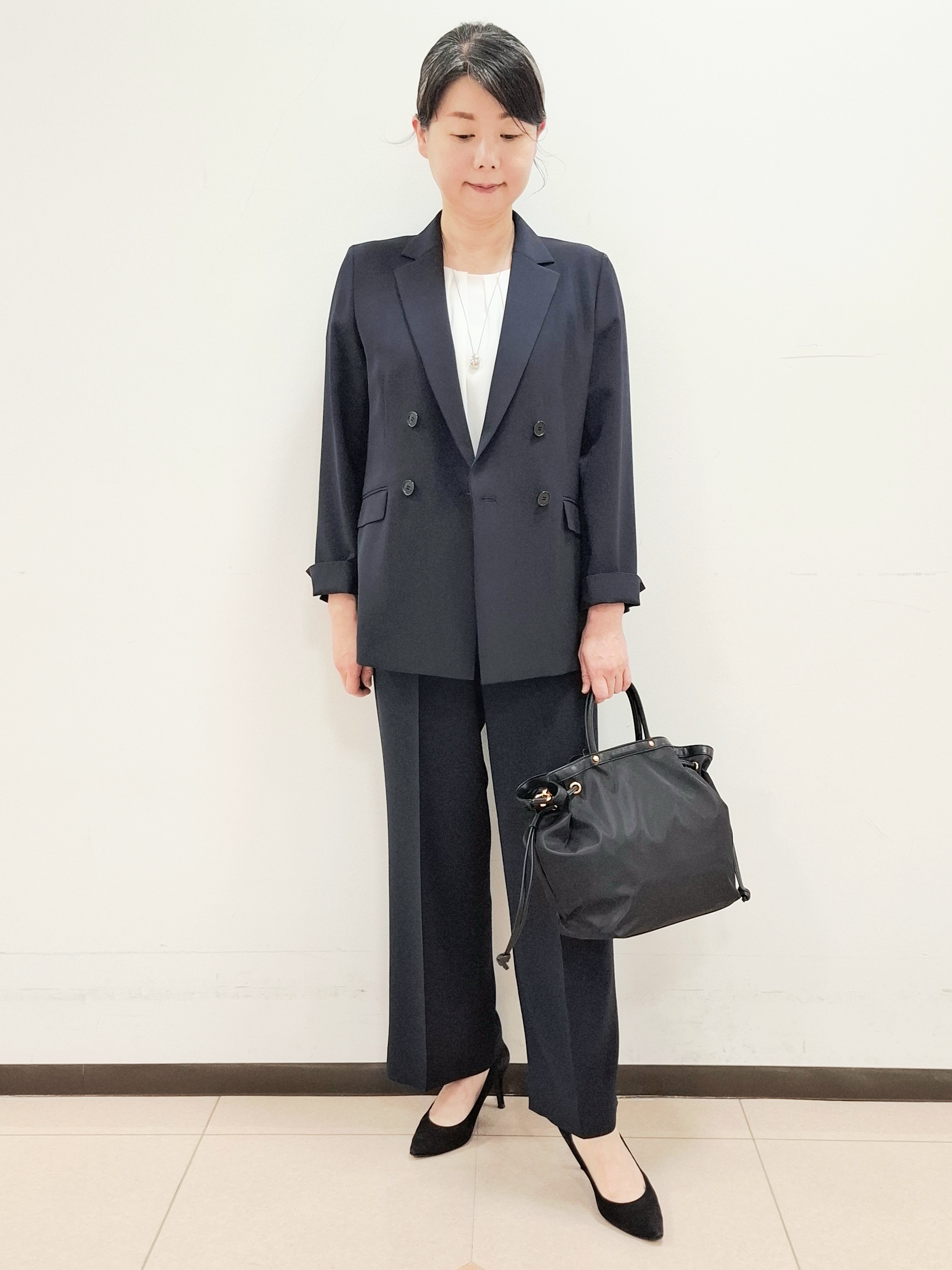 ねぎさんの「UNTITLED｜【新色追加/セットアップ可】エアリー ダブルブレストジャケット」を使ったコーディネート