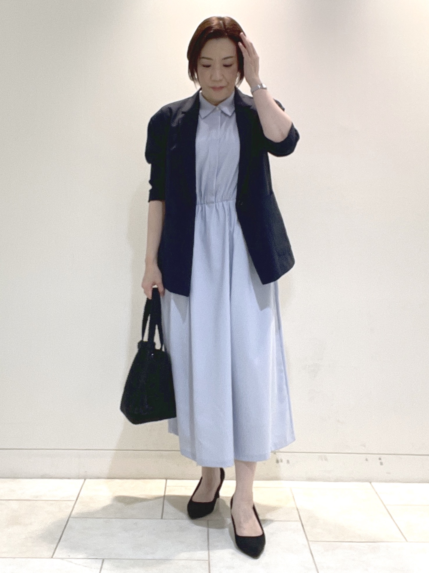 フミさんの「Reflect｜【SS-4Lサイズ／接触冷感／シワになりにくい】リラクシーテーラードジャケット」を使ったコーディネート