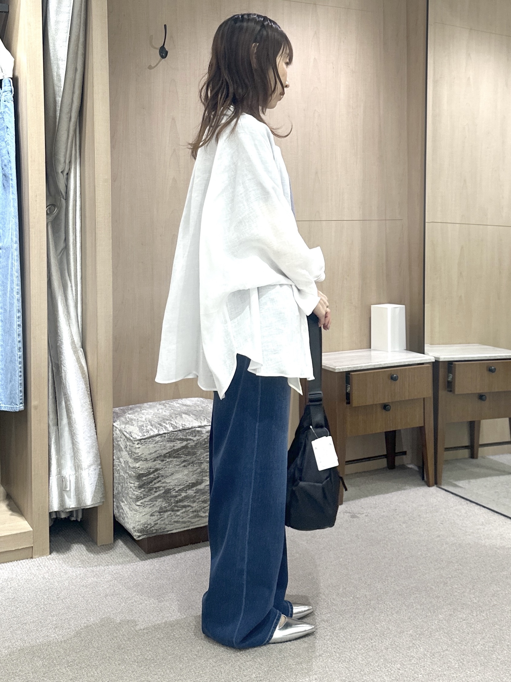 Miwaさんの「UNTITLED｜【11色展開/体型カバー】前後2WAYフレンチスリーブニット」を使ったコーディネート