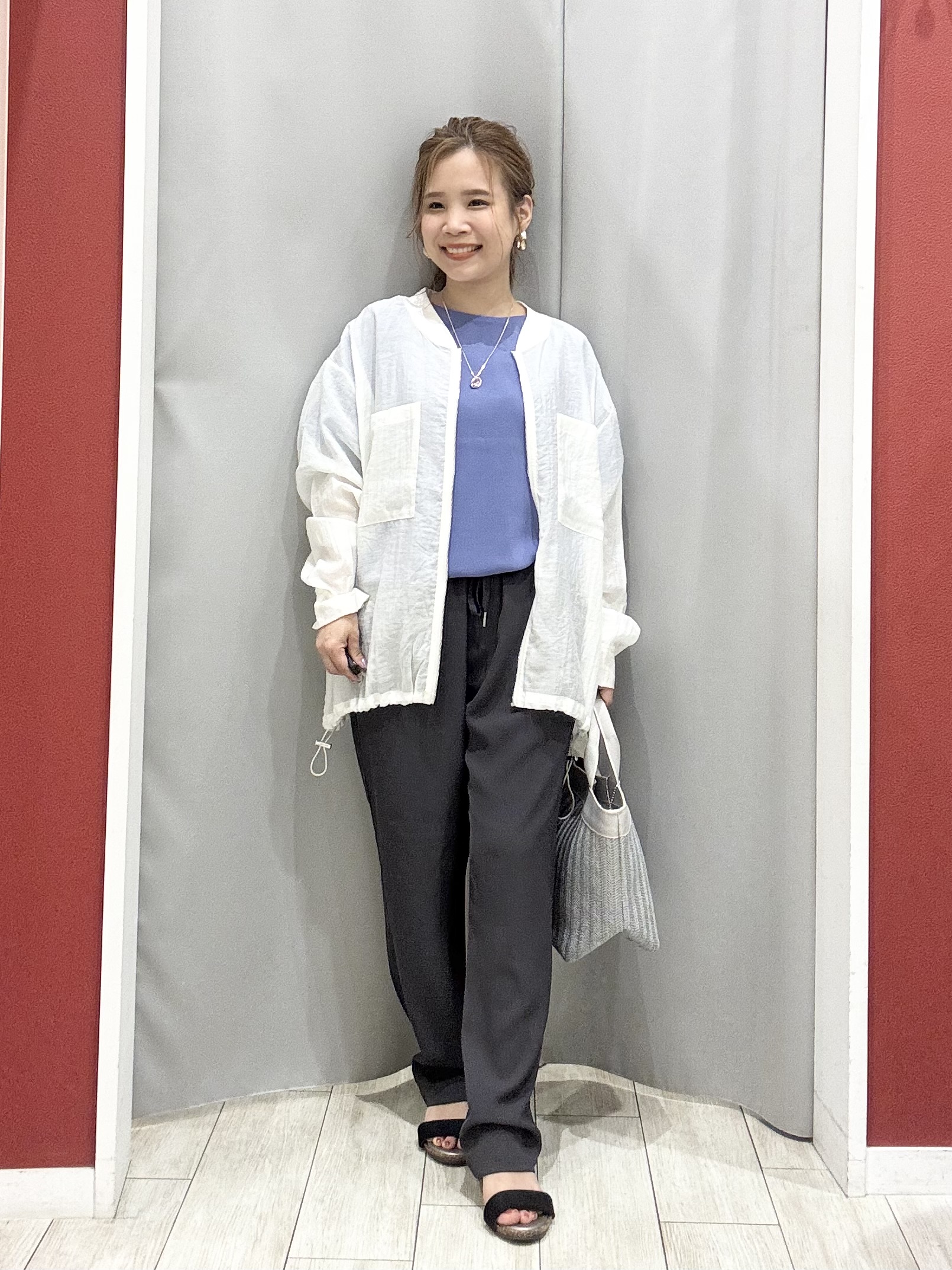 shioさんの「SHOO･LA･RUE｜【S-LL/洗濯機可】1枚持っておくと安心 程よい透け感のシアーリブブルゾン」を使ったコーディネート