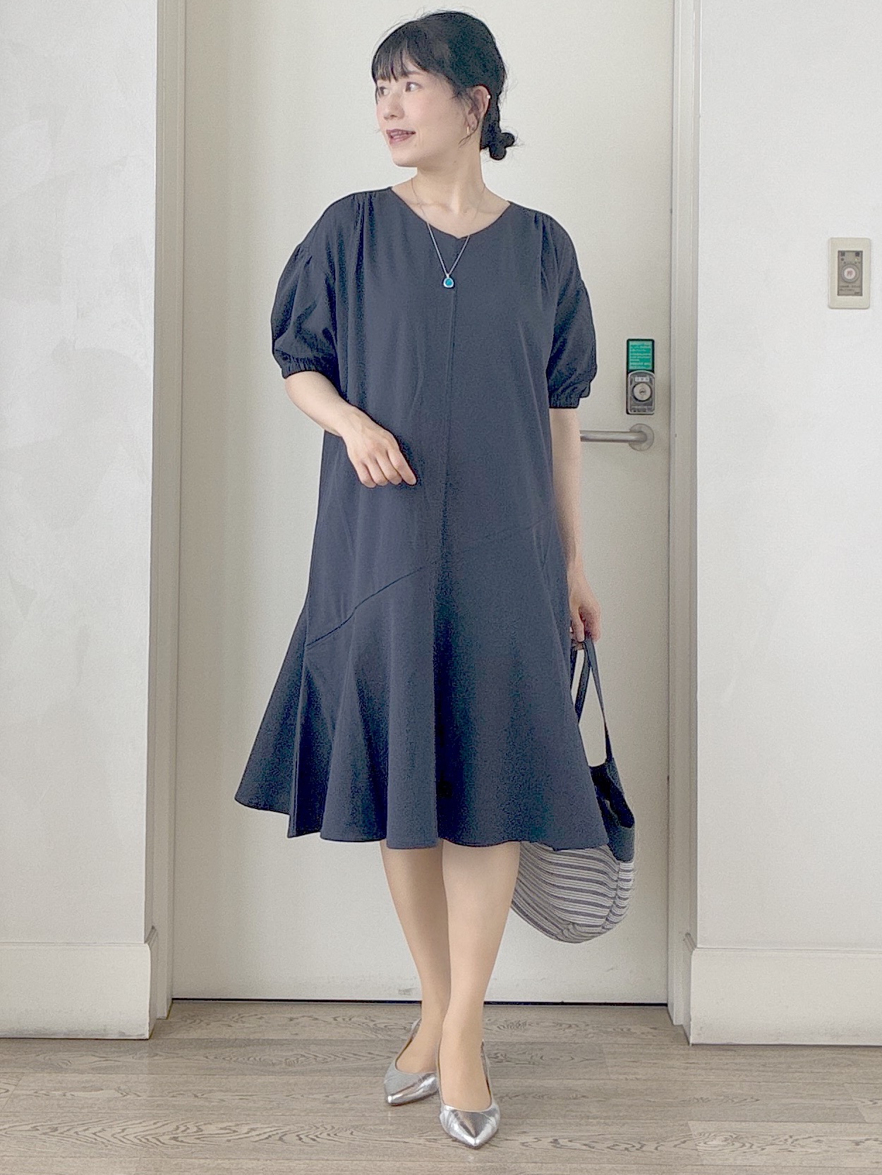  beni_gingerさんの「Reflect｜きれい見えフレアラインワンピース」を使ったコーディネート