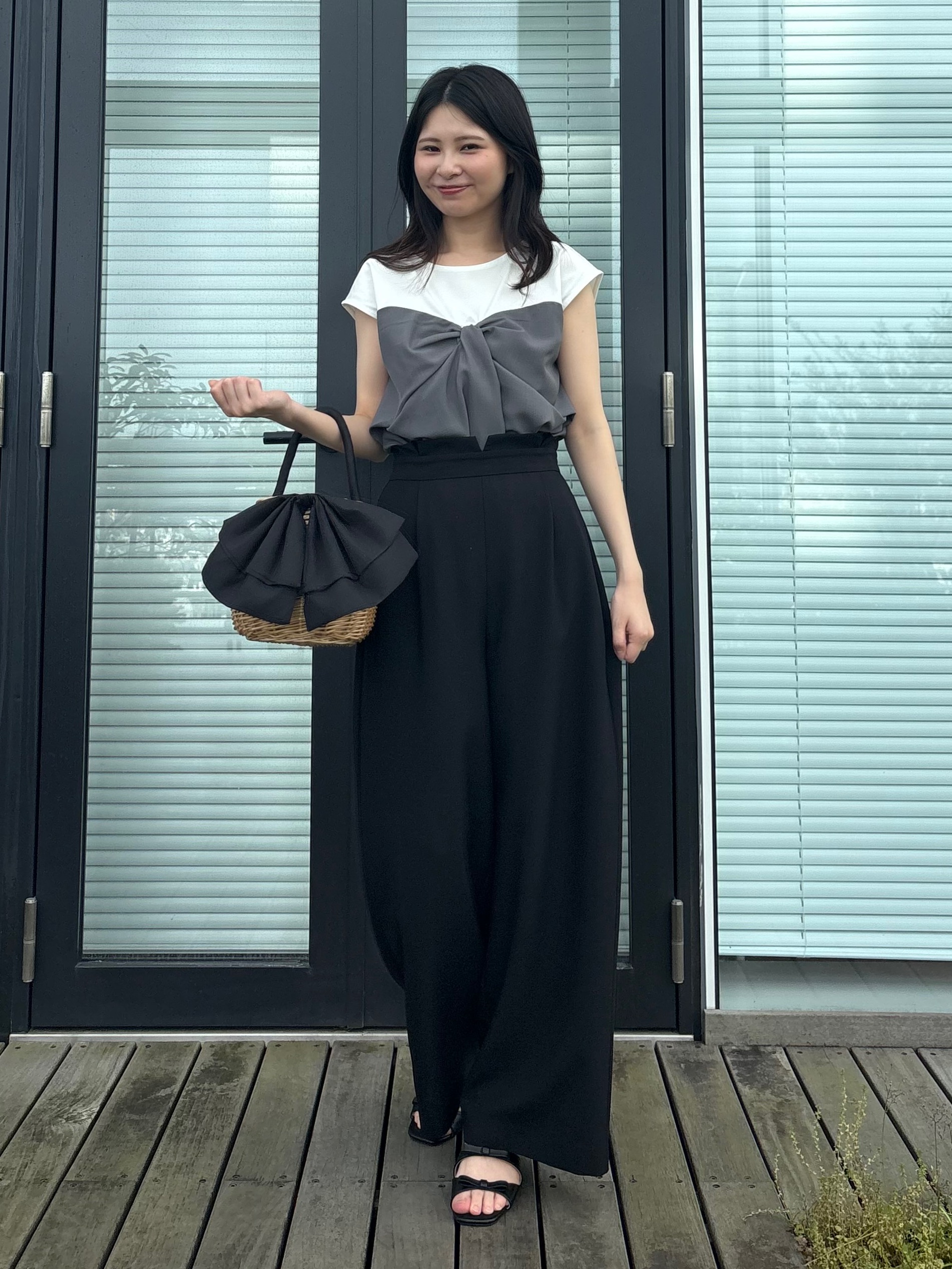 AOIさんの「Couture brooch｜【接触冷感・UVカット・洗える】リボンベア ドッキングトップス」を使ったコーディネート