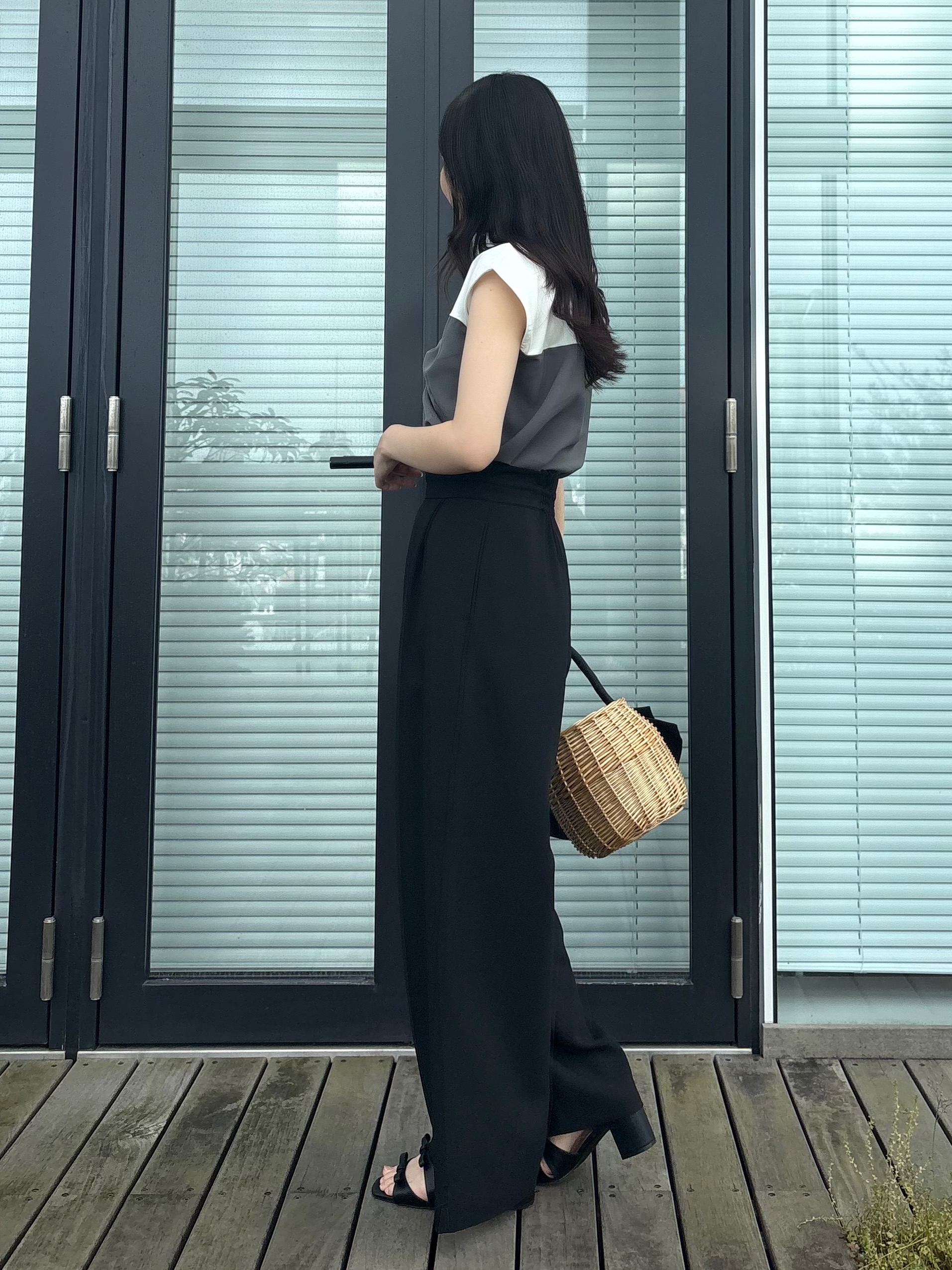 AOIさんの「Couture brooch｜【接触冷感・UVカット・洗える】リボンベア ドッキングトップス」を使ったコーディネート
