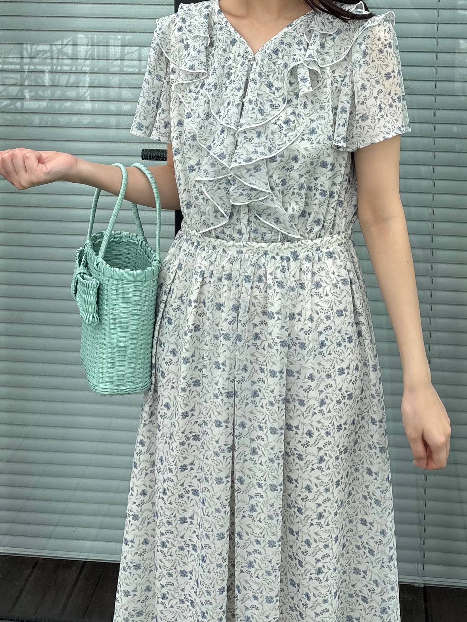 AOIさんの「Couture brooch｜【洗える】花柄 フリル ワンピース」を使ったコーディネート