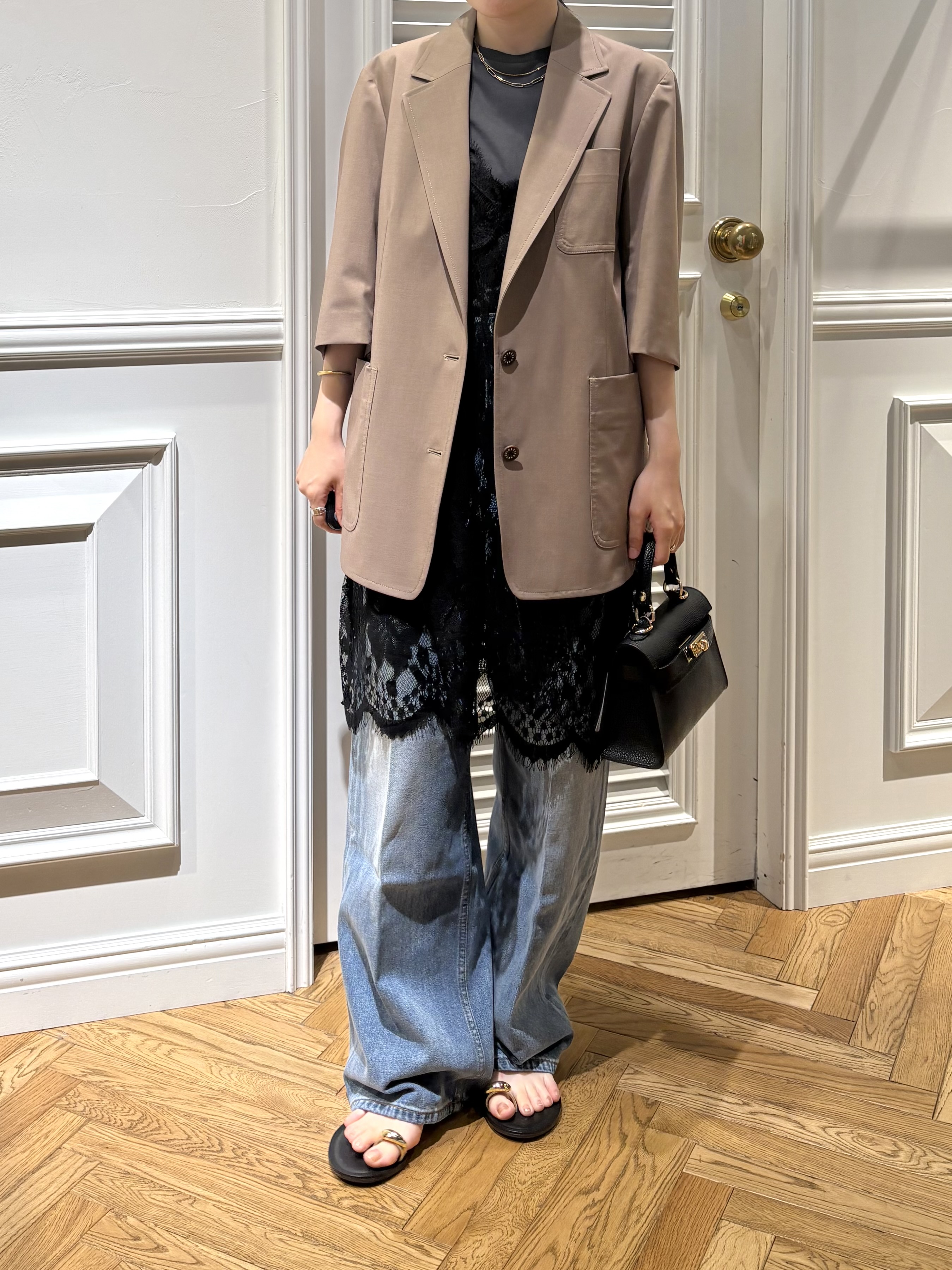 cocoさんの「DRESSTERIOR｜【接触冷感/セットアップ可】 2WAYストレッチスリークオータージャケット」を使ったコーディネート