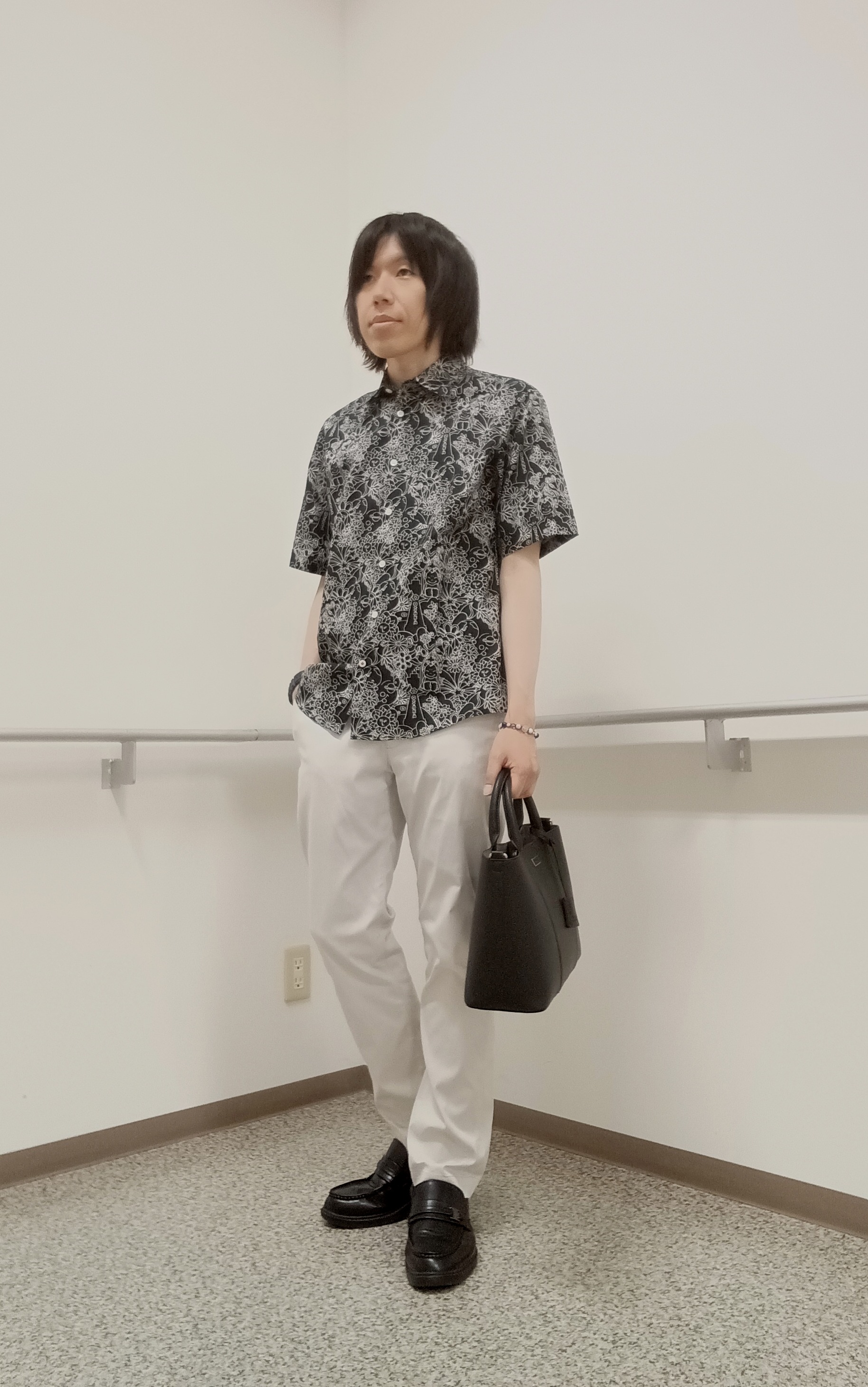 moritaさんの「TAKEO KIKUCHI｜【BOWLER HAT LABEL】ビリケンさんプリント 半袖シャツ」を使ったコーディネート