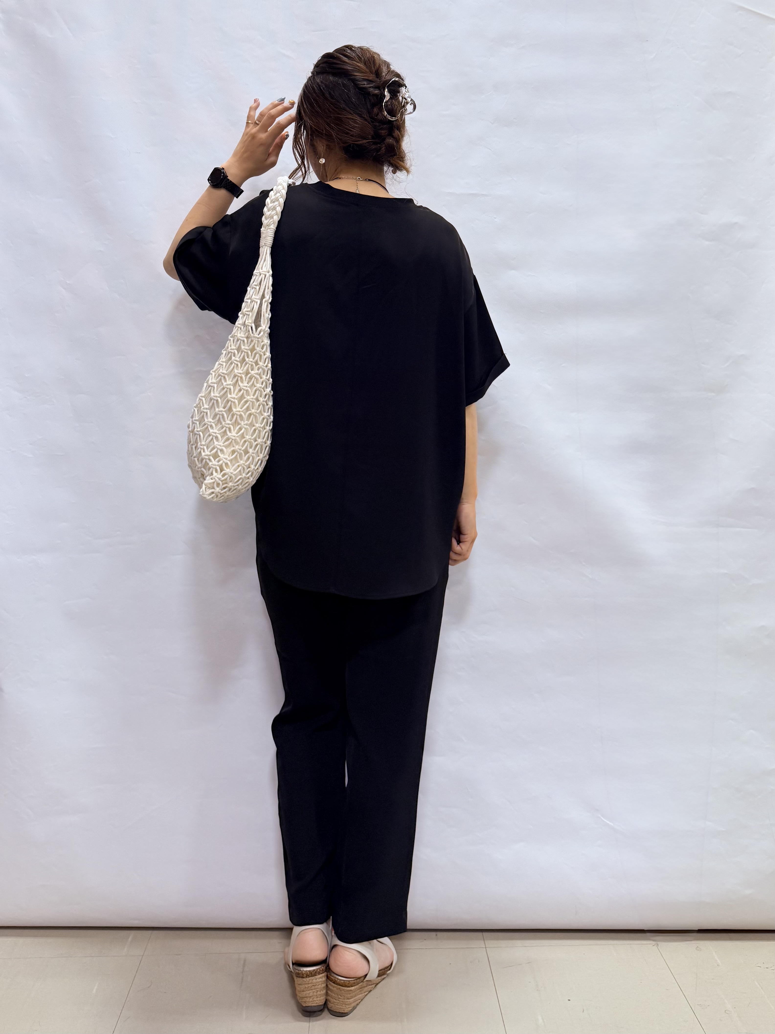 fuuさんの「SHOO･LA･RUE｜【S-LL】ナチュラルに決まる 半袖シアーシャツジャケット」を使ったコーディネート