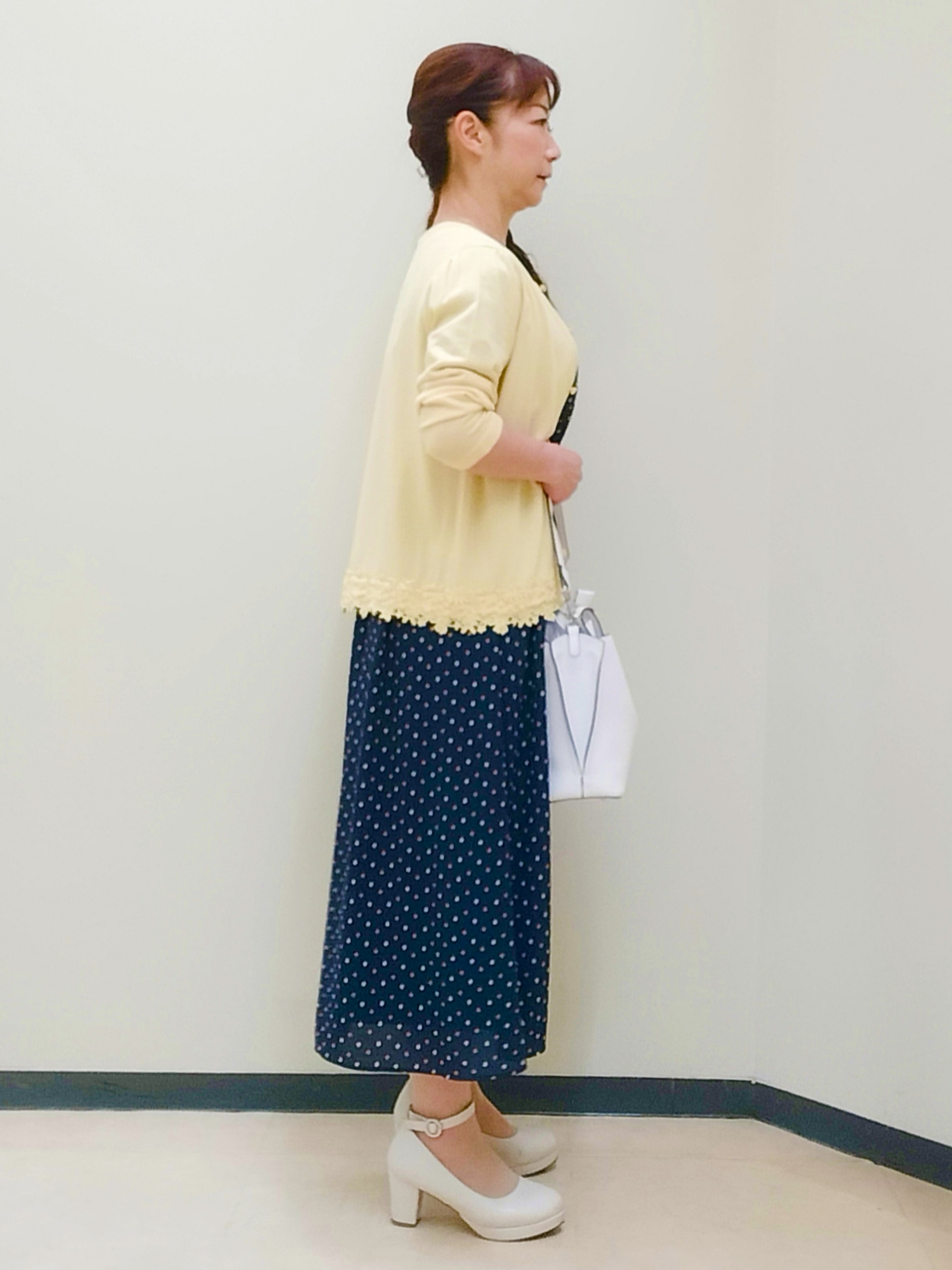 花さんの「Reflect｜小紋柄ジョーゼットワンピース」を使ったコーディネート