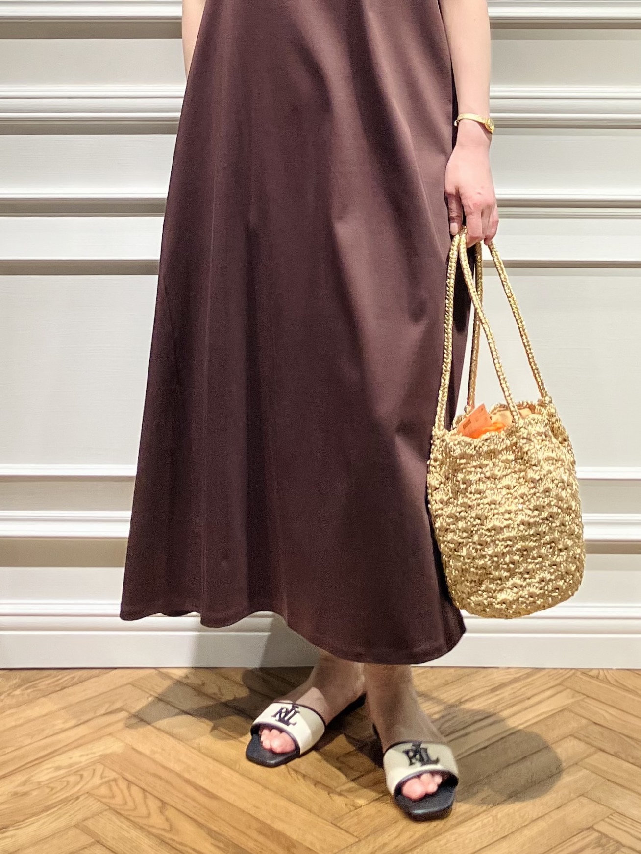 TSUKUIさんの「DRESSTERIOR｜【接触冷感／抗菌防臭／消臭/ウォッシャブル】アイスクリアコットン フレンチスリーブワンピース」を使ったコーディネート