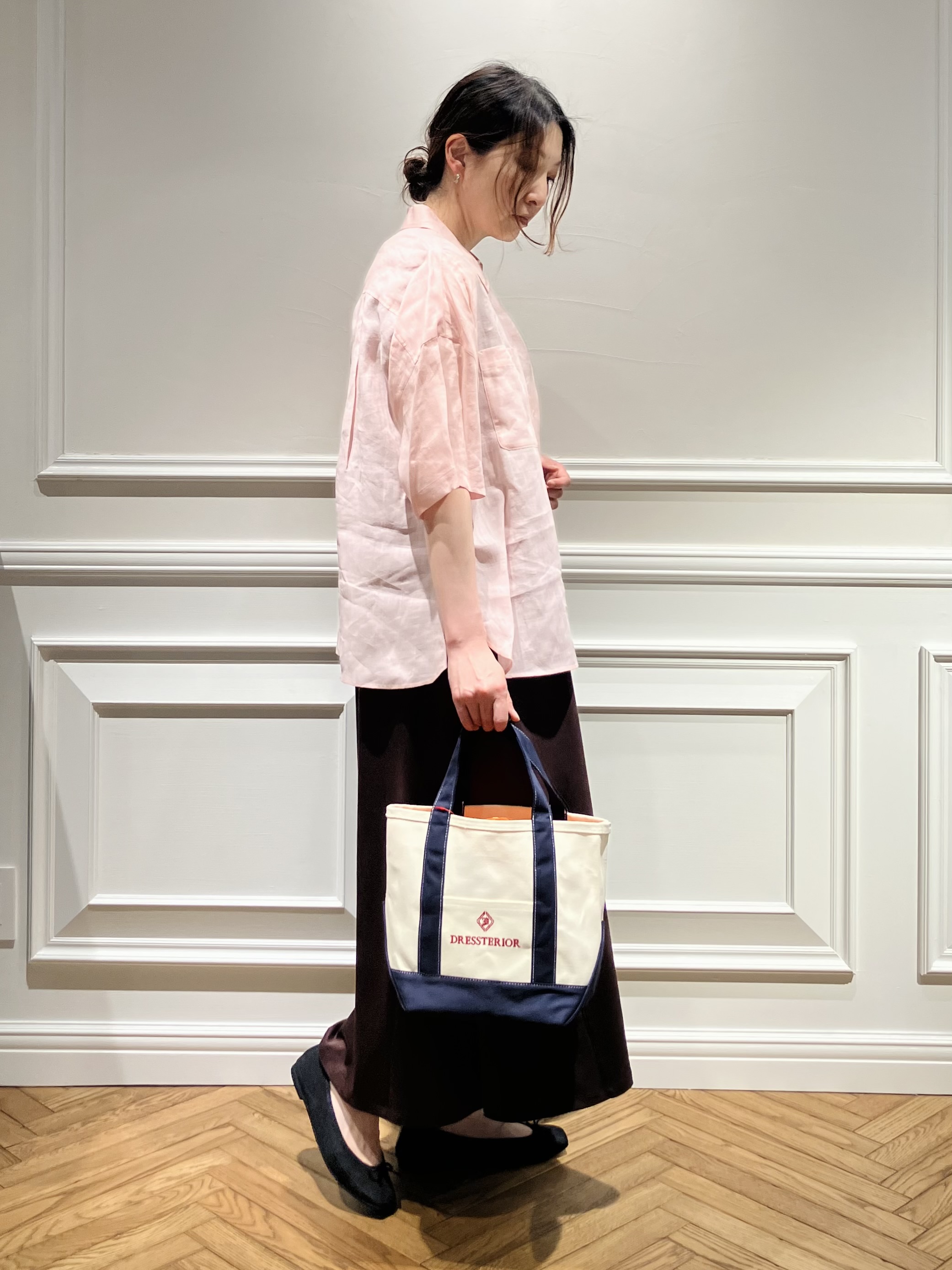 TSUKUIさんの「DRESSTERIOR｜【接触冷感／抗菌防臭／消臭/ウォッシャブル】アイスクリアコットン フレンチスリーブワンピース」を使ったコーディネート