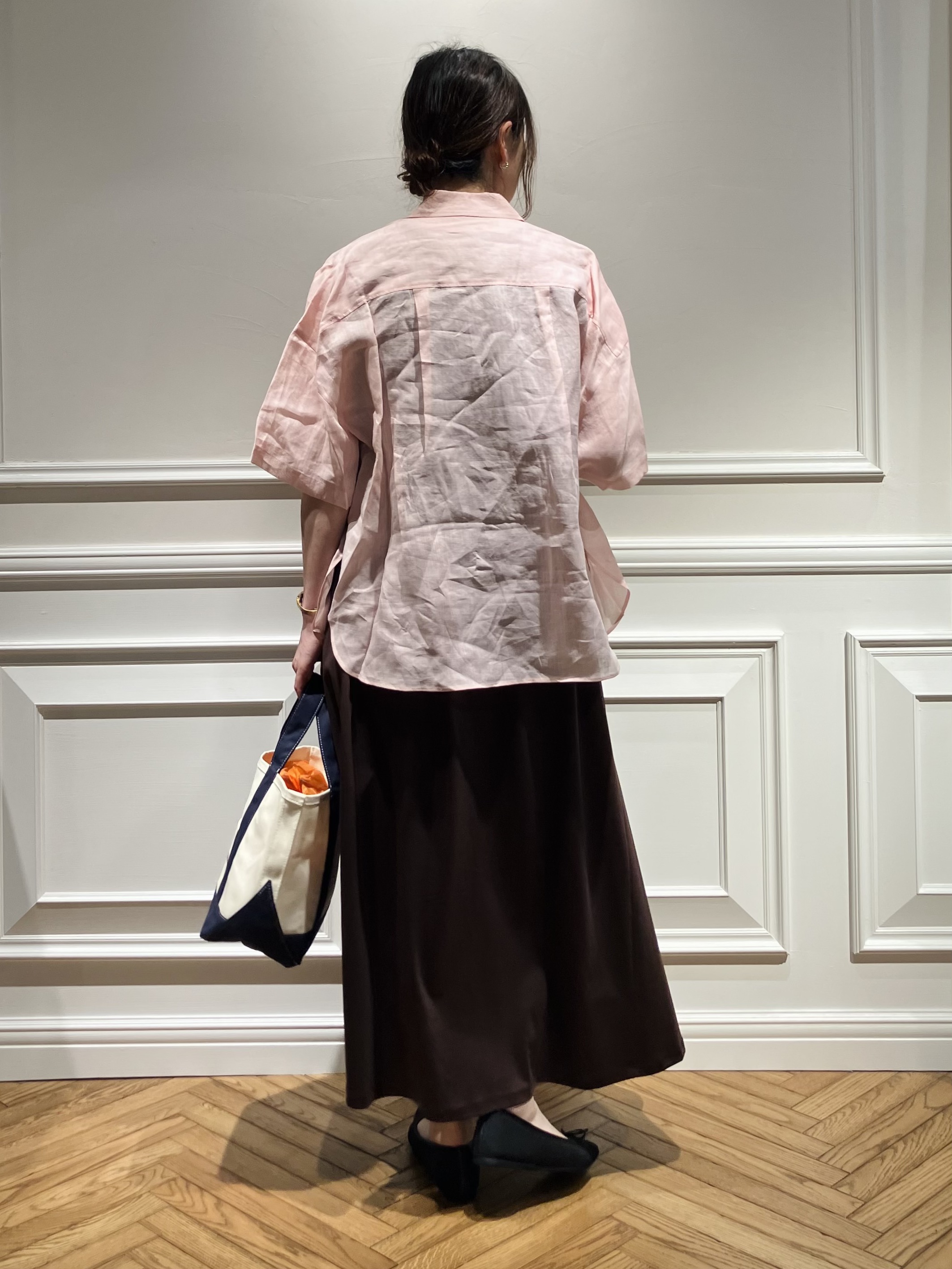 TSUKUIさんの「DRESSTERIOR｜【接触冷感／抗菌防臭／消臭/ウォッシャブル】アイスクリアコットン フレンチスリーブワンピース」を使ったコーディネート