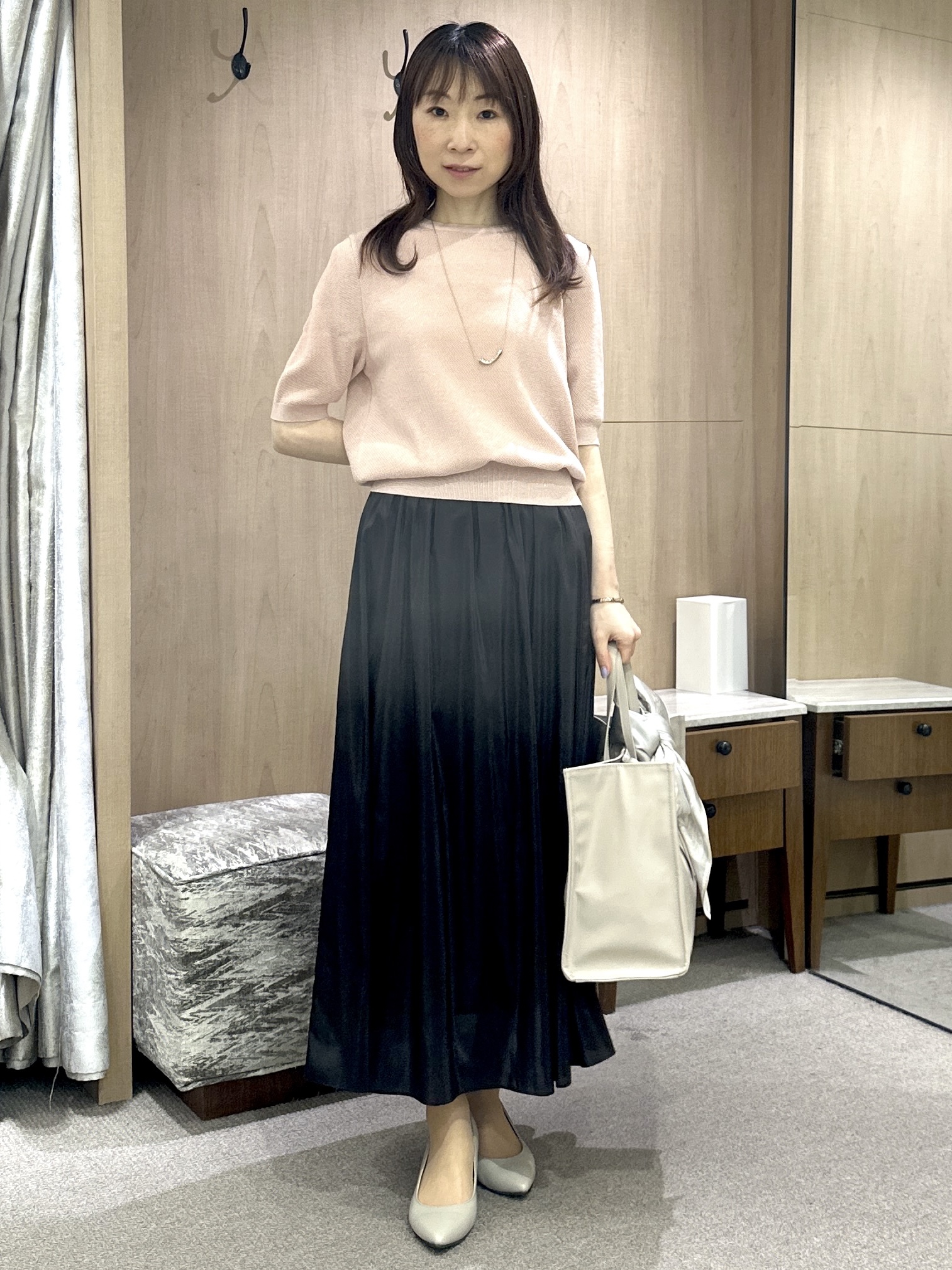 Miwaさんの「UNTITLED｜【アンサンブル可】ラメ混クルーネックカーディガン」を使ったコーディネート