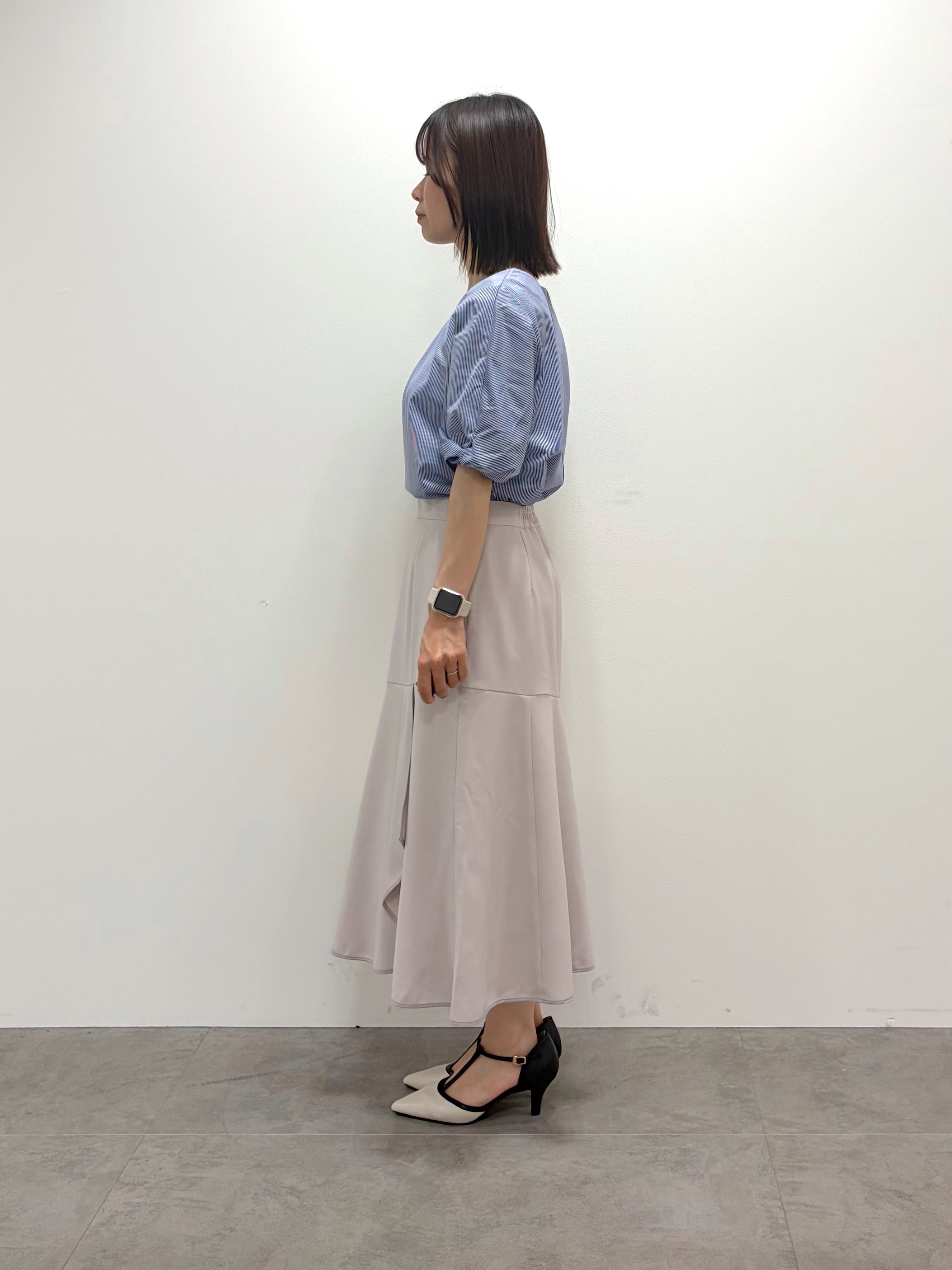 kozuさんの「index｜【吸水速乾】ストライプ調デザインスリーブトップス《洗濯機OK》」を使ったコーディネート
