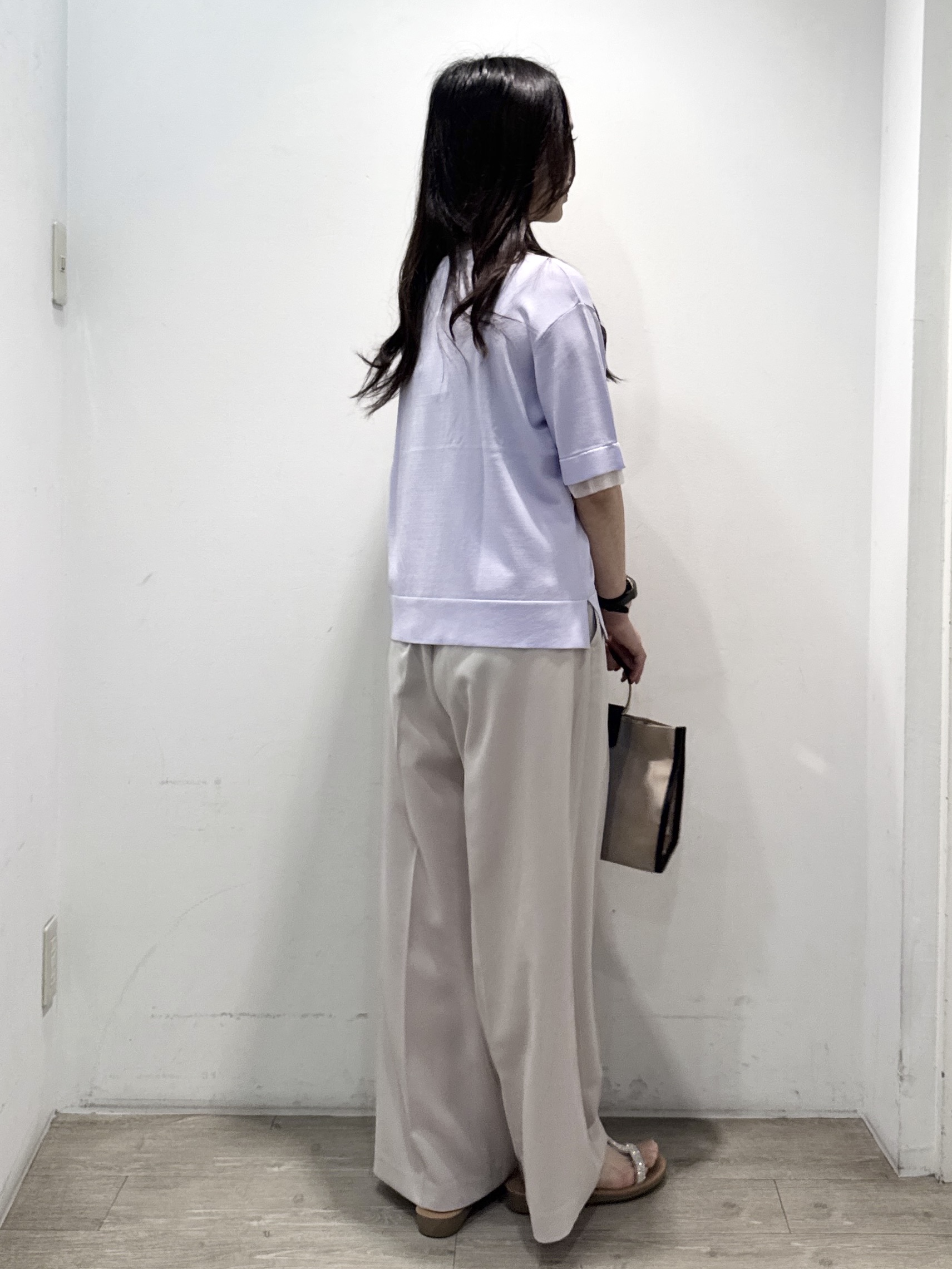 yuicciさんの「OPAQUE.CLIP｜【UV／接触冷感／抗ピル】シアー＆レイヤード風さらりニット《洗濯機OK》」を使ったコーディネート