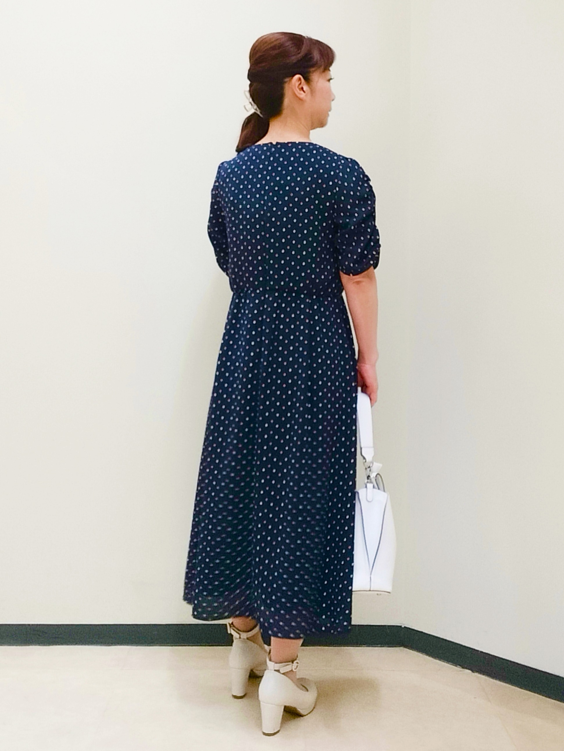 花さんの「Reflect｜小紋柄ジョーゼットワンピース」を使ったコーディネート