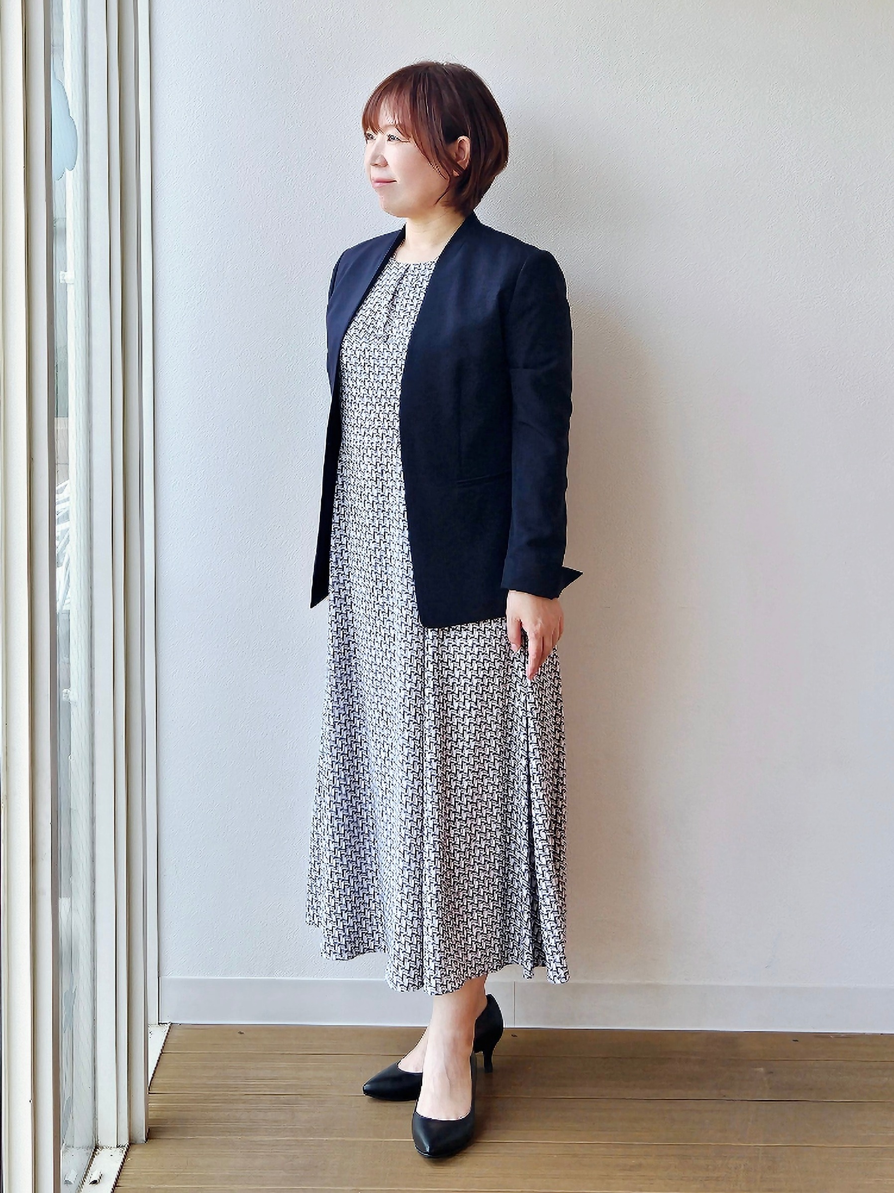 やじまさんの「UNTITLED｜【セットアップ可/UV/接触冷感】エアリーノーカラージャケット」を使ったコーディネート