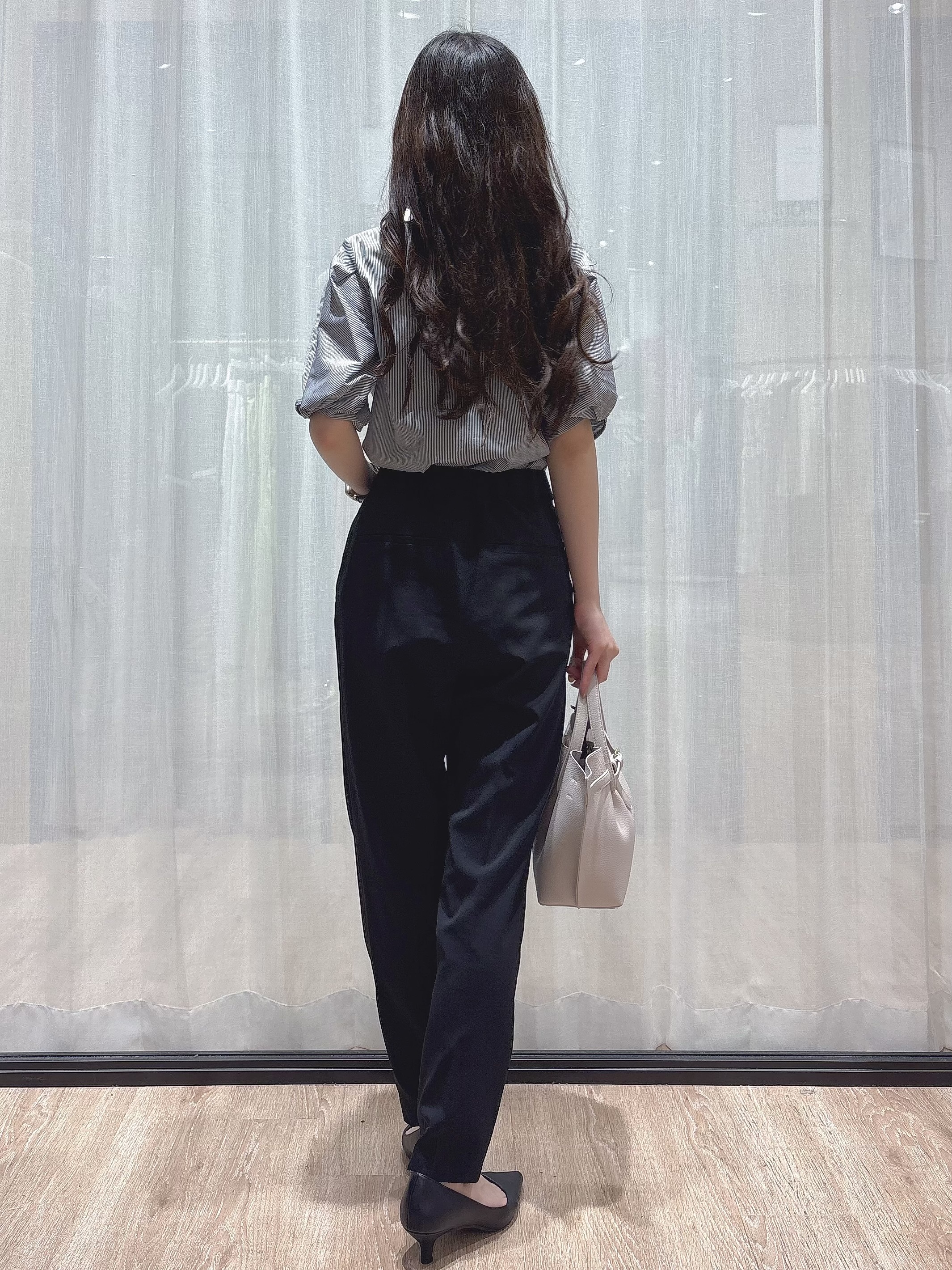 ぞうげさんの「OPAQUE.CLIP｜【吸水速乾】ストライプ調デザインスリーブトップス《洗濯機OK》」を使ったコーディネート