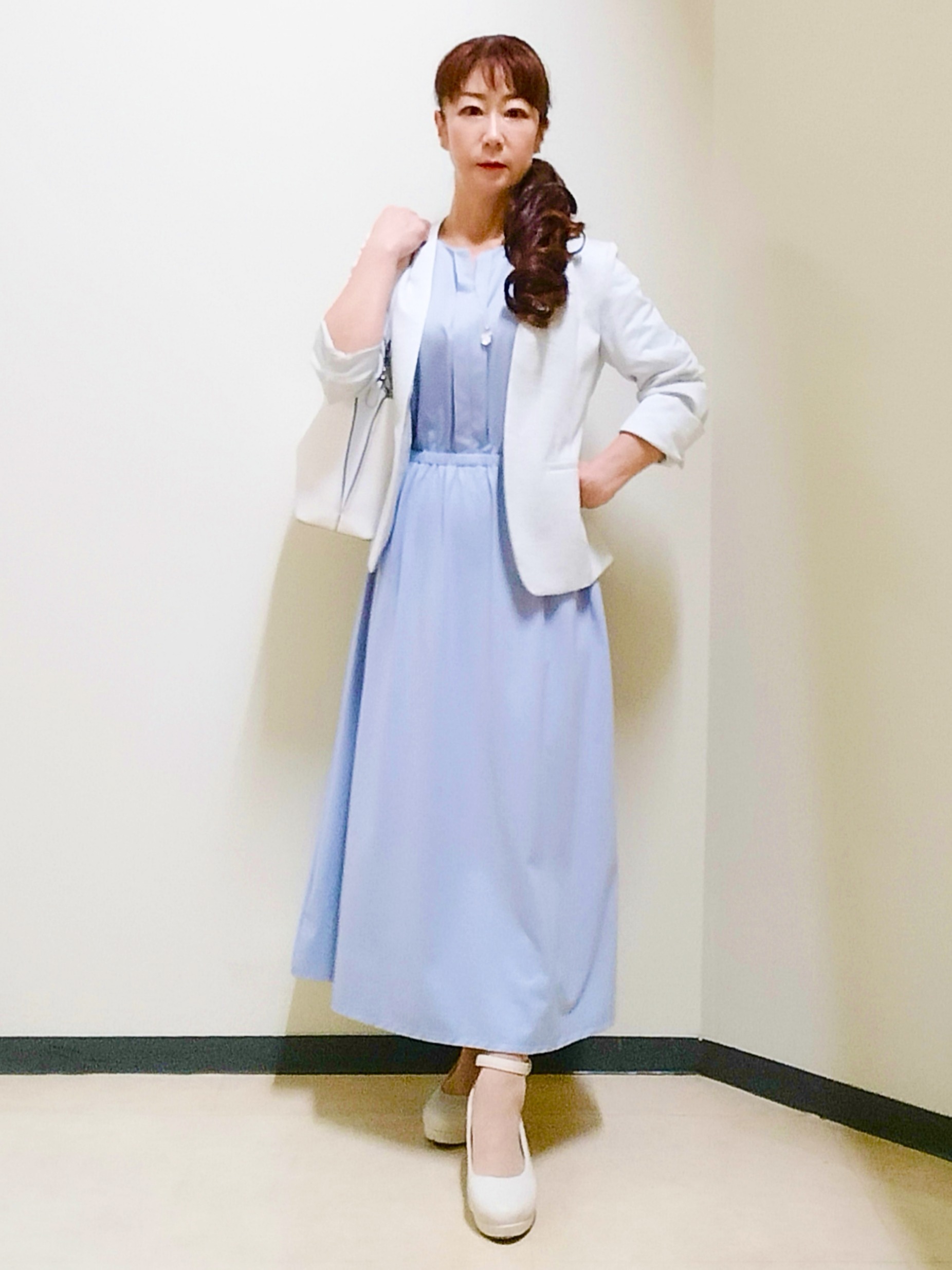 花さんの「Reflect｜【SS-4Lサイズ／UVカット／接触冷感】匠ジャケット／ノーカラー」を使ったコーディネート