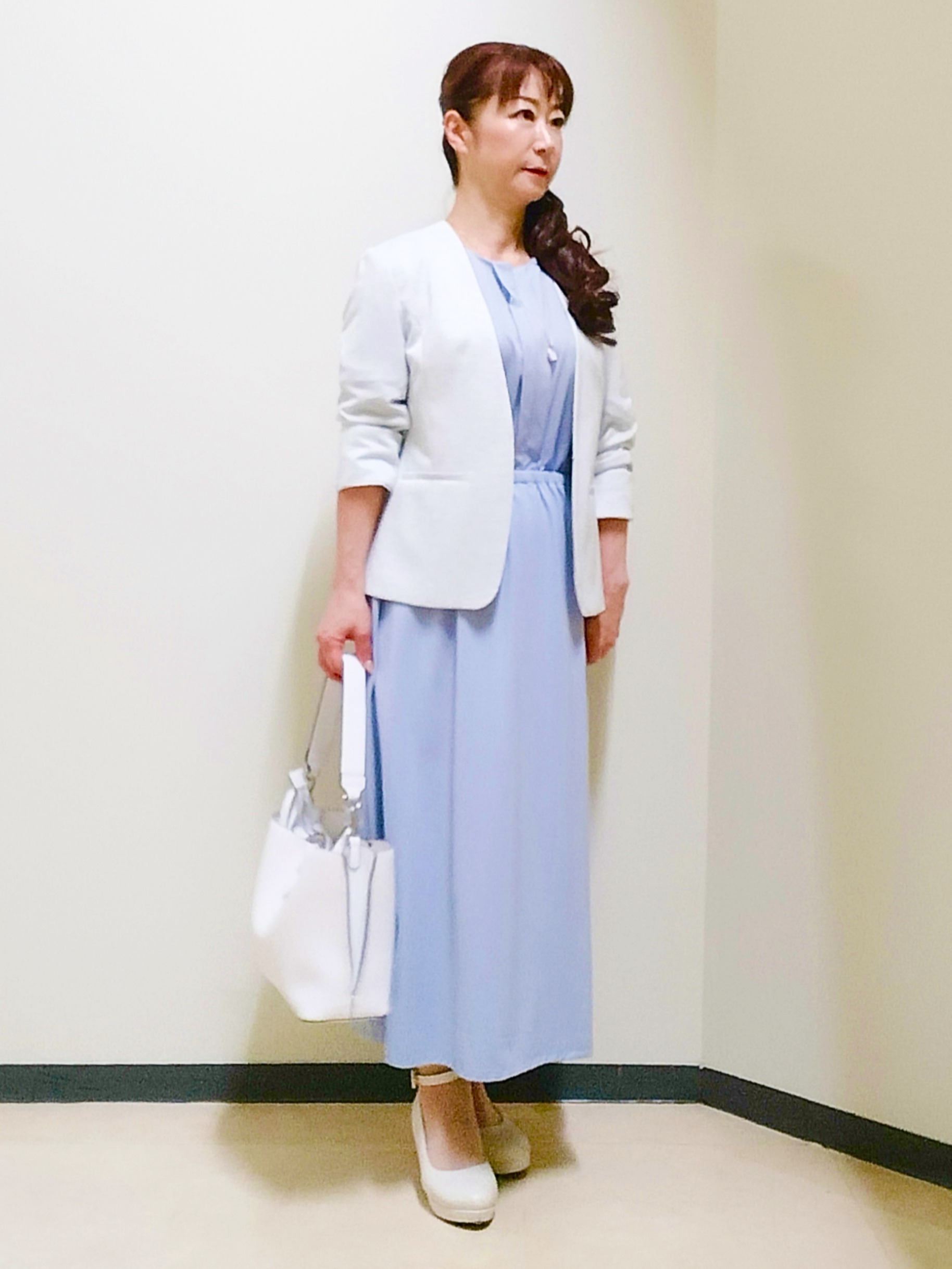 花さんの「Reflect｜【SS-4Lサイズ／UVカット／接触冷感】匠ジャケット／ノーカラー」を使ったコーディネート