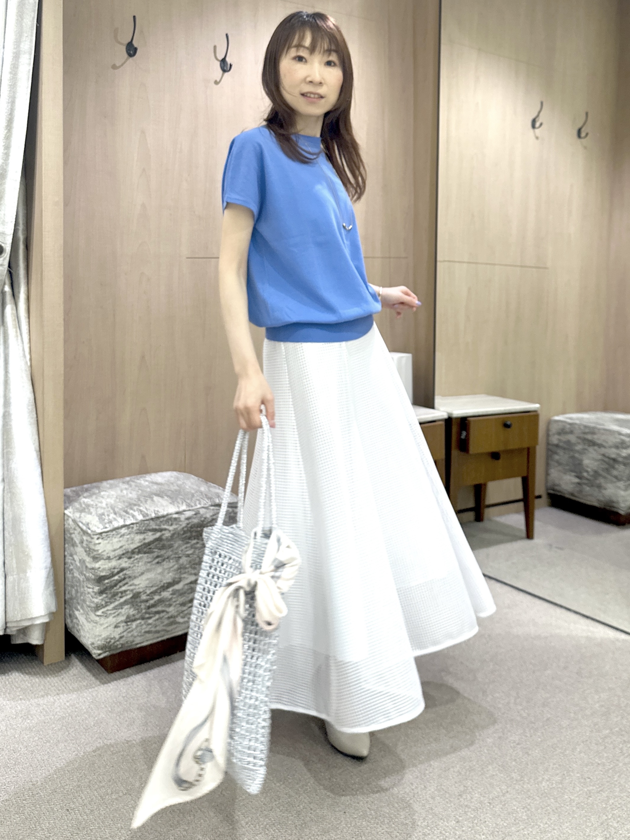 Miwaさんの「UNTITLED｜【9色展開/アンサンブル可/洗える】コットンベーシックニット」を使ったコーディネート