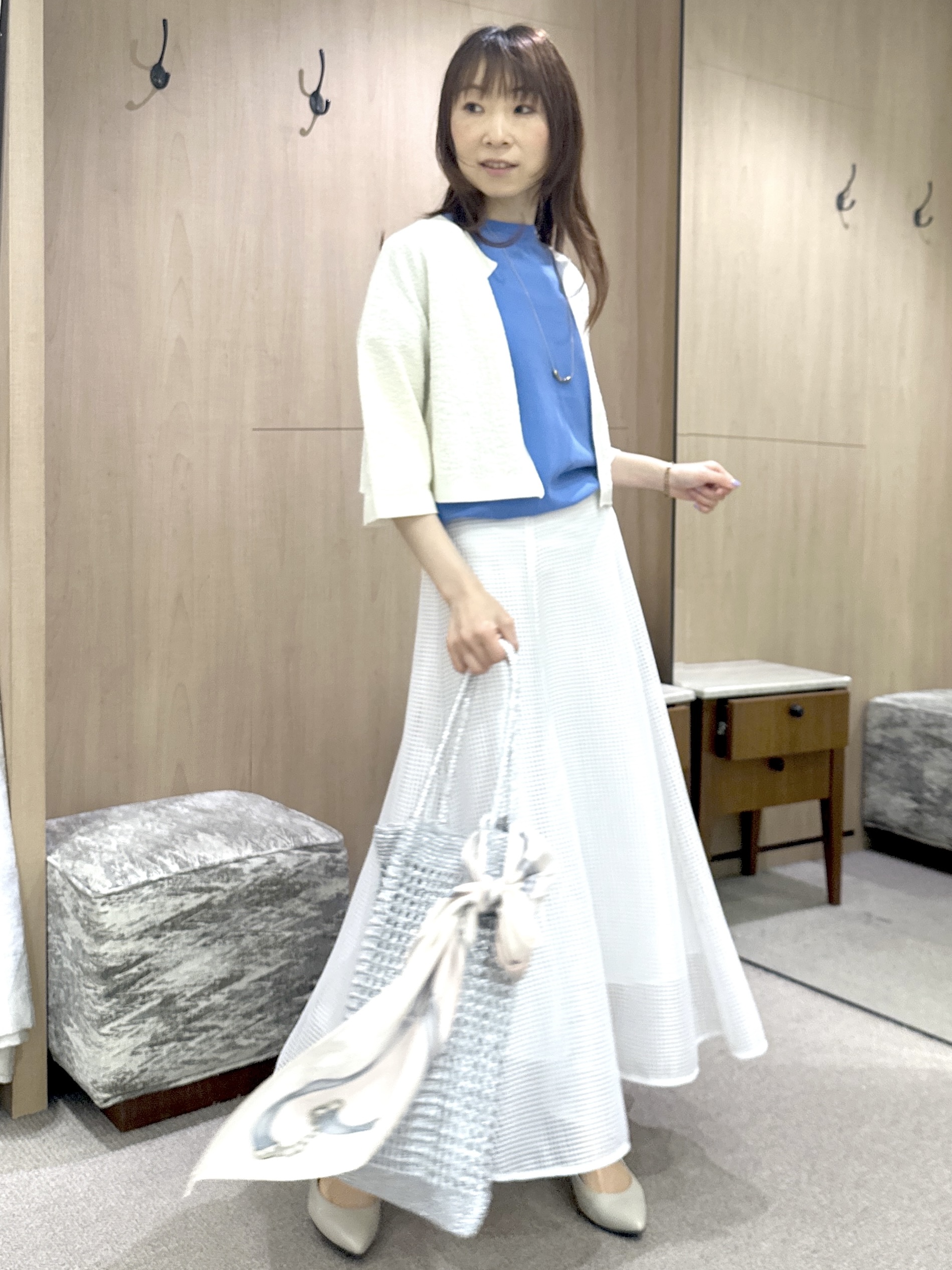 Miwaさんの「UNTITLED｜【9色展開/アンサンブル可/洗える】コットンベーシックニット」を使ったコーディネート