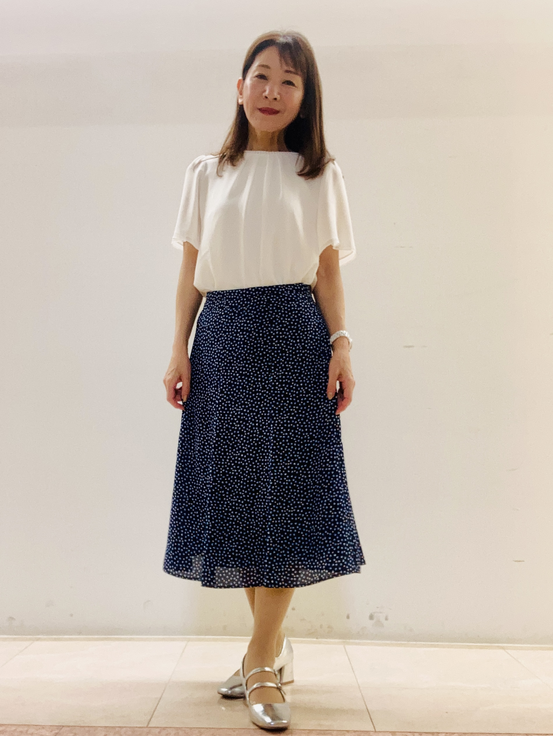 kurodaさんの「Reflect｜【S-4Lサイズ/UVカット／接触冷感】シフォンジャージブラウス」を使ったコーディネート