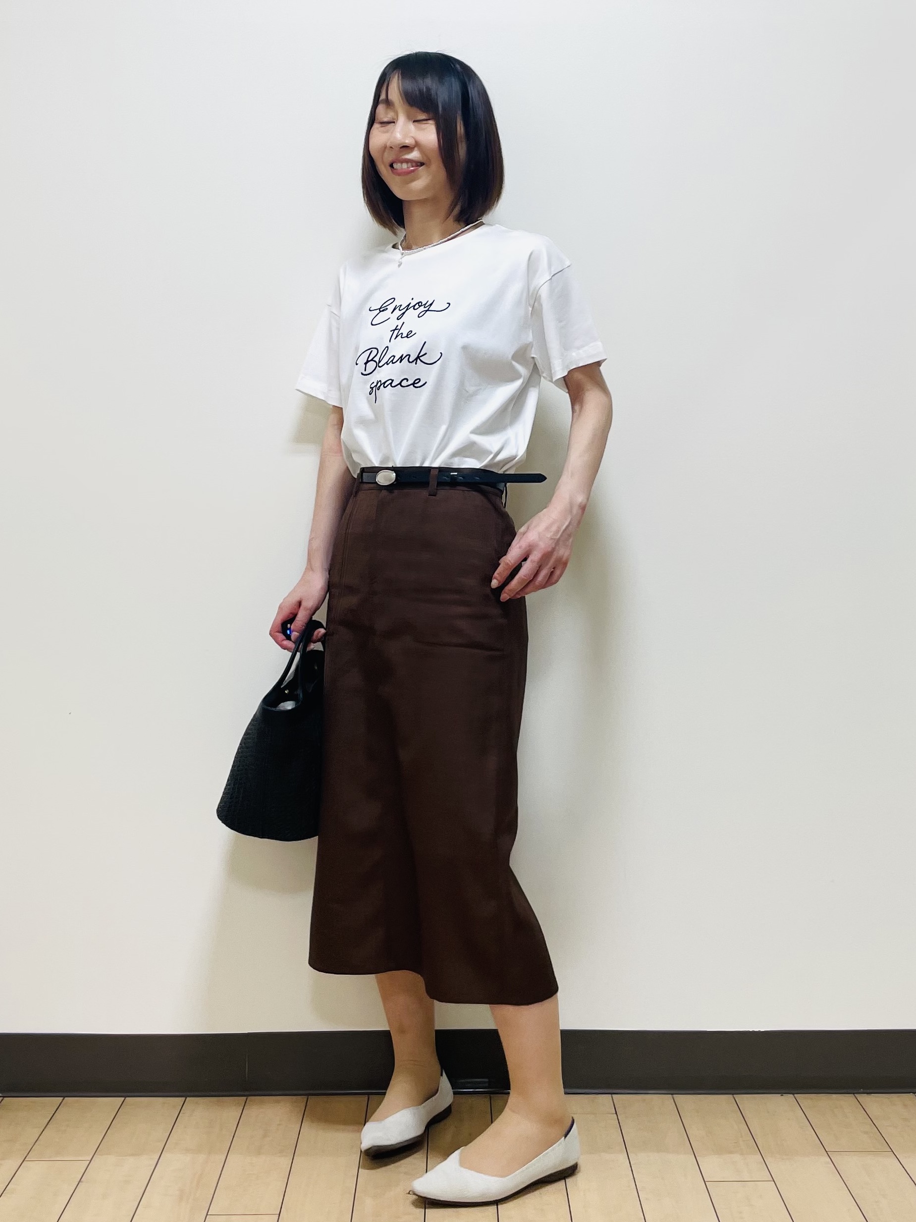 Riiさんの「Reflect｜【接触冷感】ラインアート刺繍Tシャツ」を使ったコーディネート