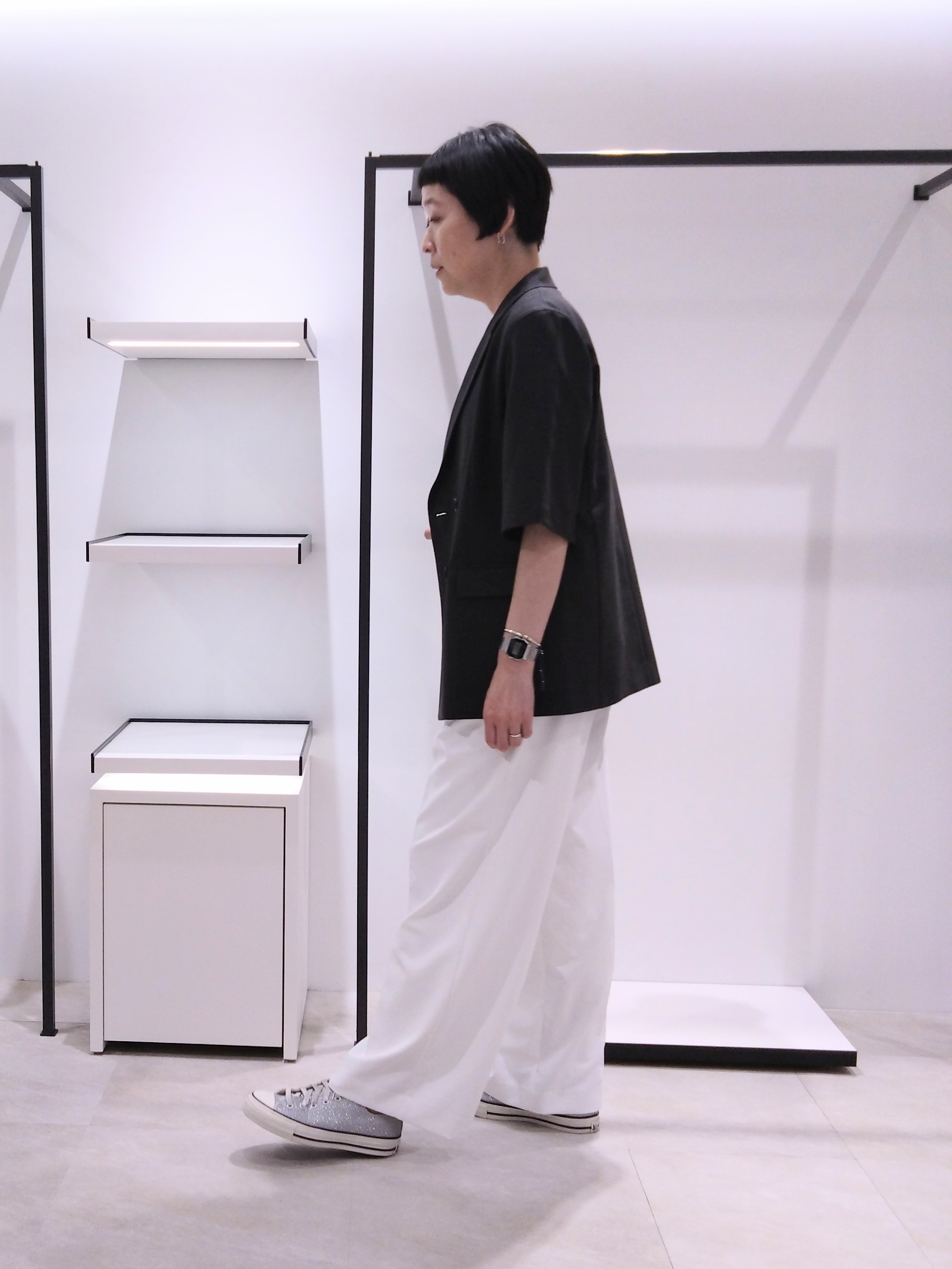 まちこさんの「UNTITLED｜【シワになりにくい/セットアップ可/接触冷感】ハーフスリーブジャケット」を使ったコーディネート