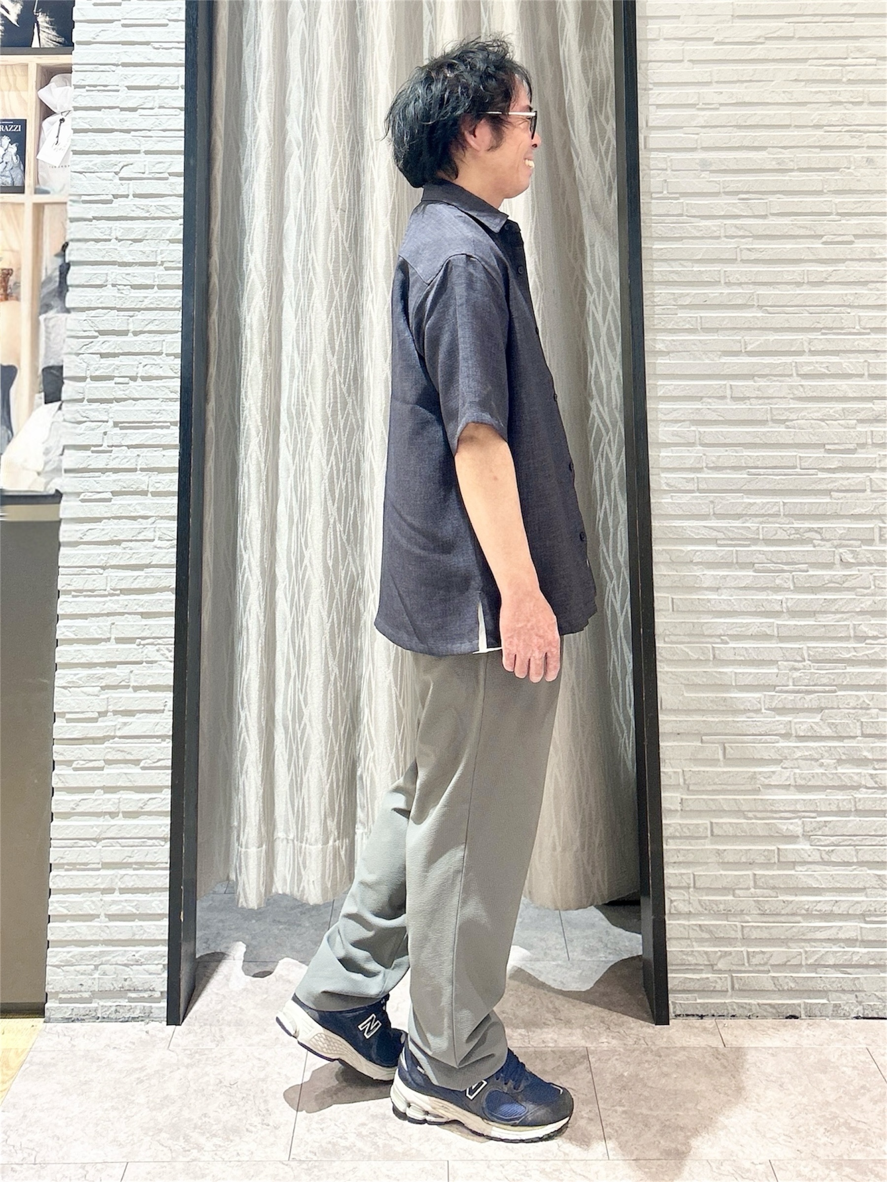 KENJI Iさんの「THE SHOP TK｜【LINO FINE】 リネンライク半袖シャツ UVカット／イージーケア／吸水速乾／洗濯機OK／セッ」を使ったコーディネート