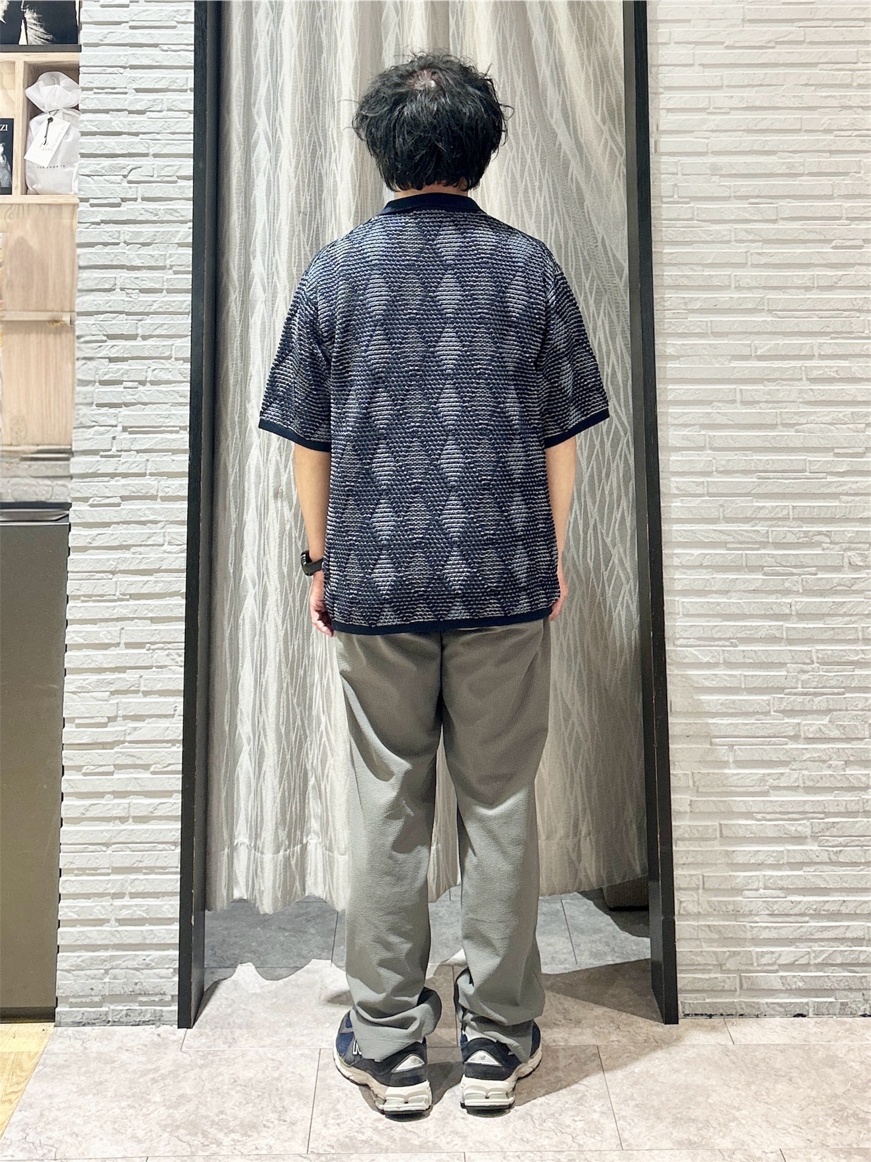 KENJI Iさんの「THE SHOP TK｜【主張しすぎない配色バランス】アーガイルメッシュポロ半袖Tシャツ 洗濯機OK」を使ったコーディネート