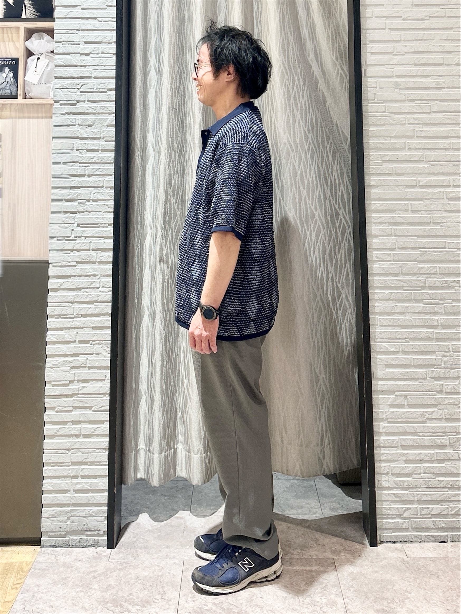 KENJI Iさんの「THE SHOP TK｜【主張しすぎない配色バランス】アーガイルメッシュポロ半袖Tシャツ 洗濯機OK」を使ったコーディネート