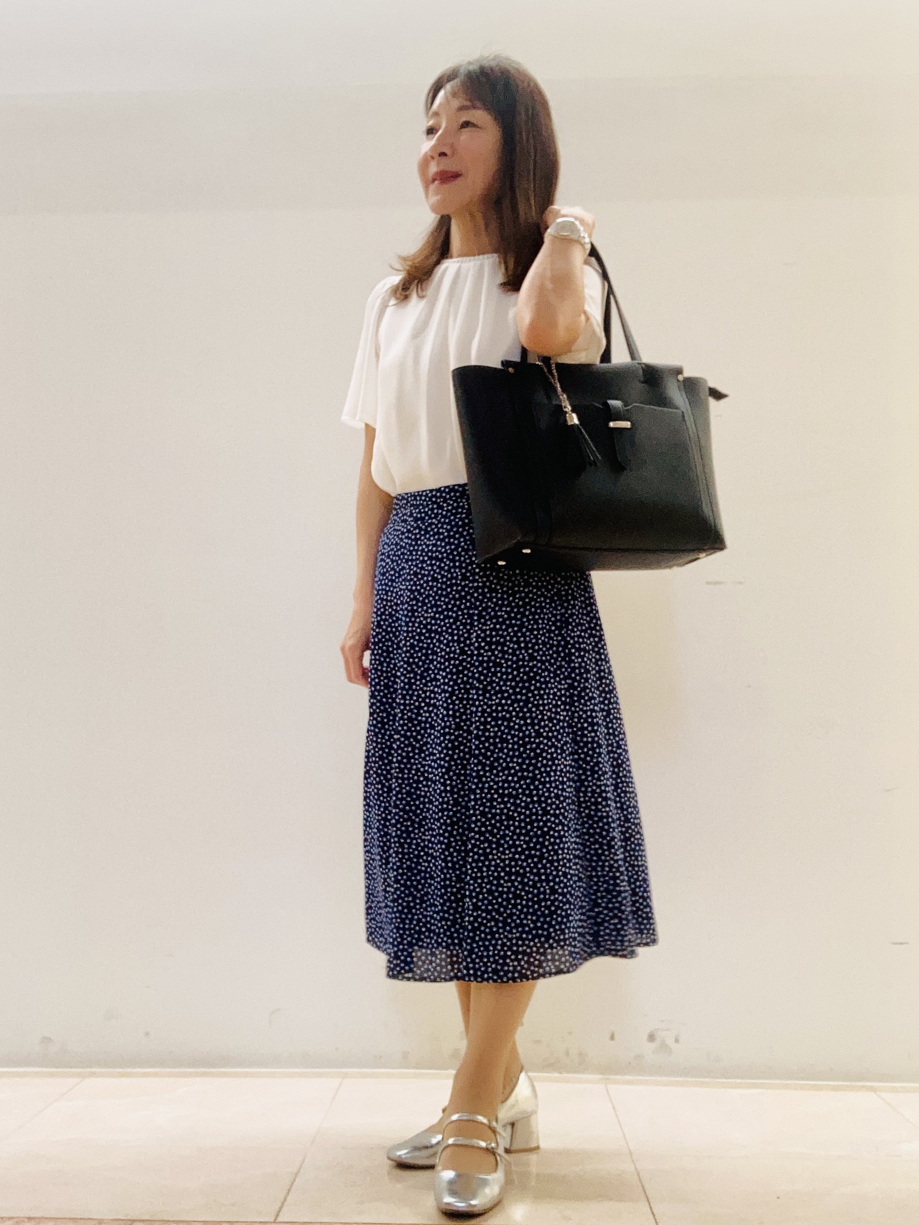 kurodaさんの「Reflect｜【S-4Lサイズ/UVカット／接触冷感】シフォンジャージブラウス」を使ったコーディネート
